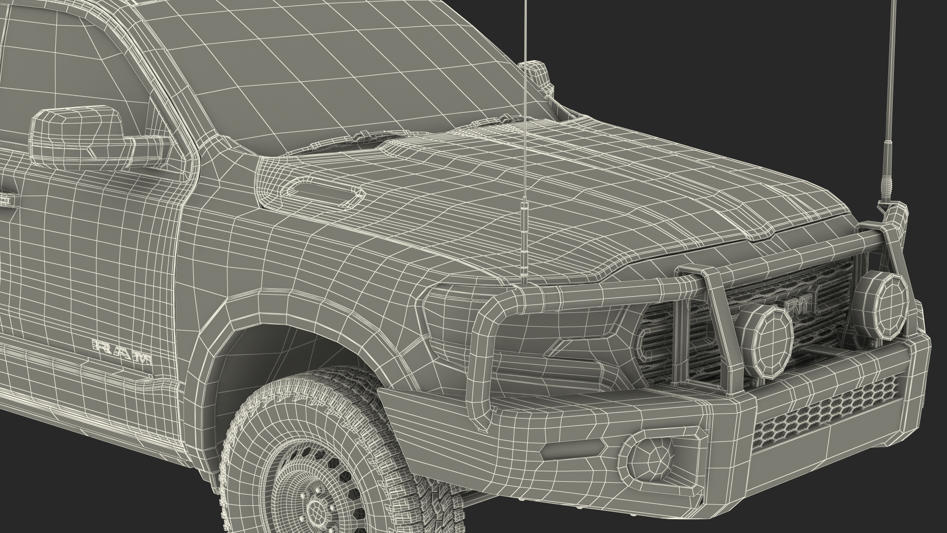 3D Police Paddy Wagon Dodge RAM 1500 model