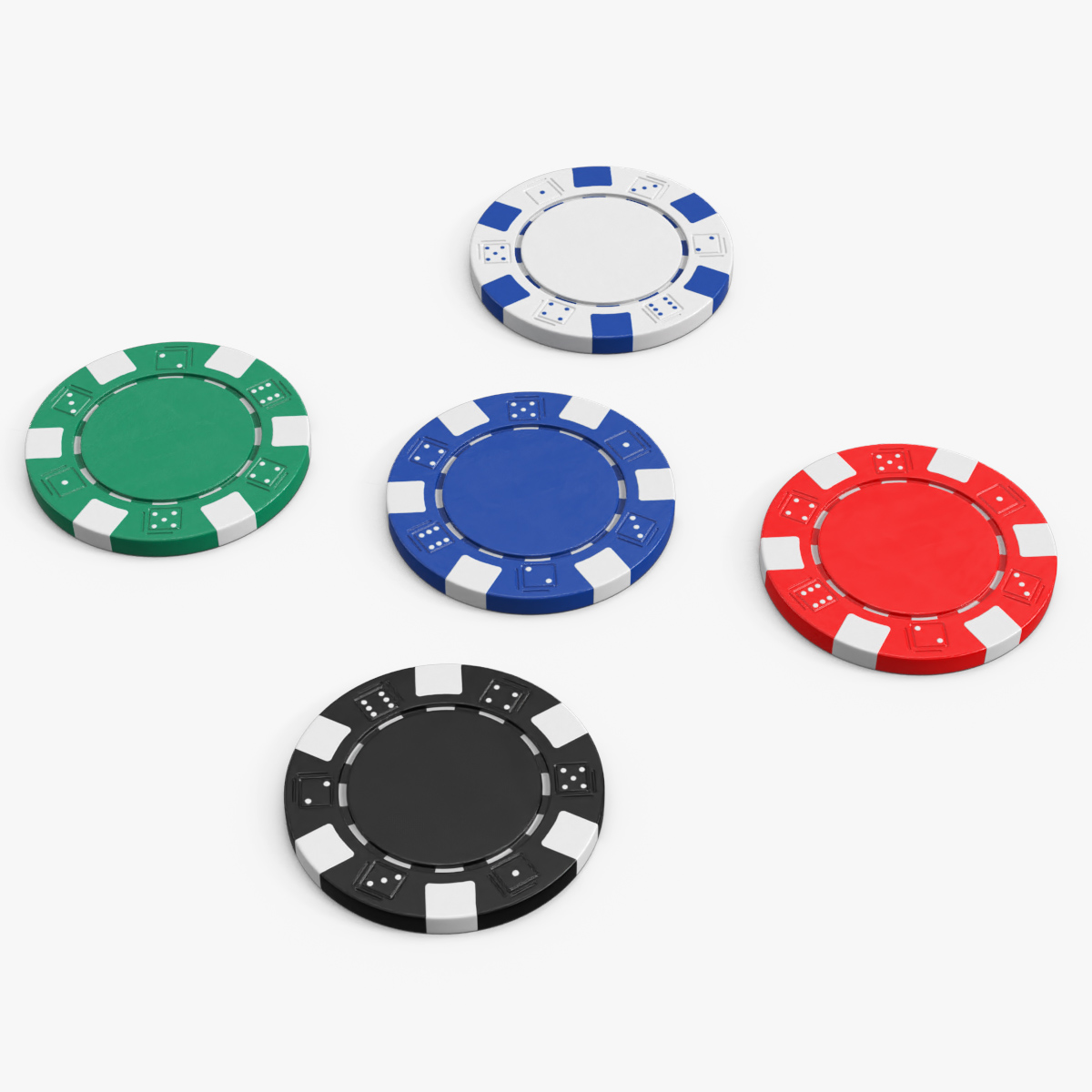 Poker Chip Set 3D model collection preview
