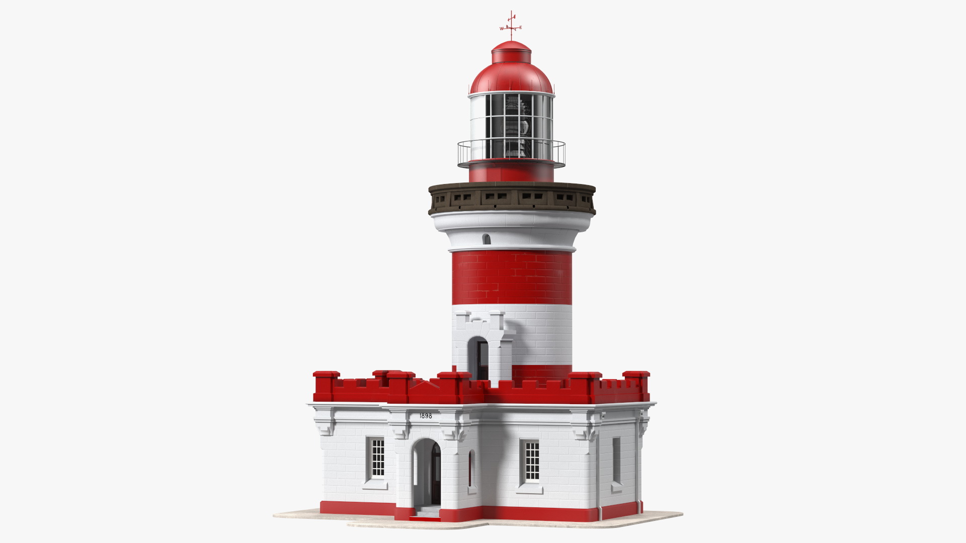 Point Perpendicular Lighthouse Red 3D model