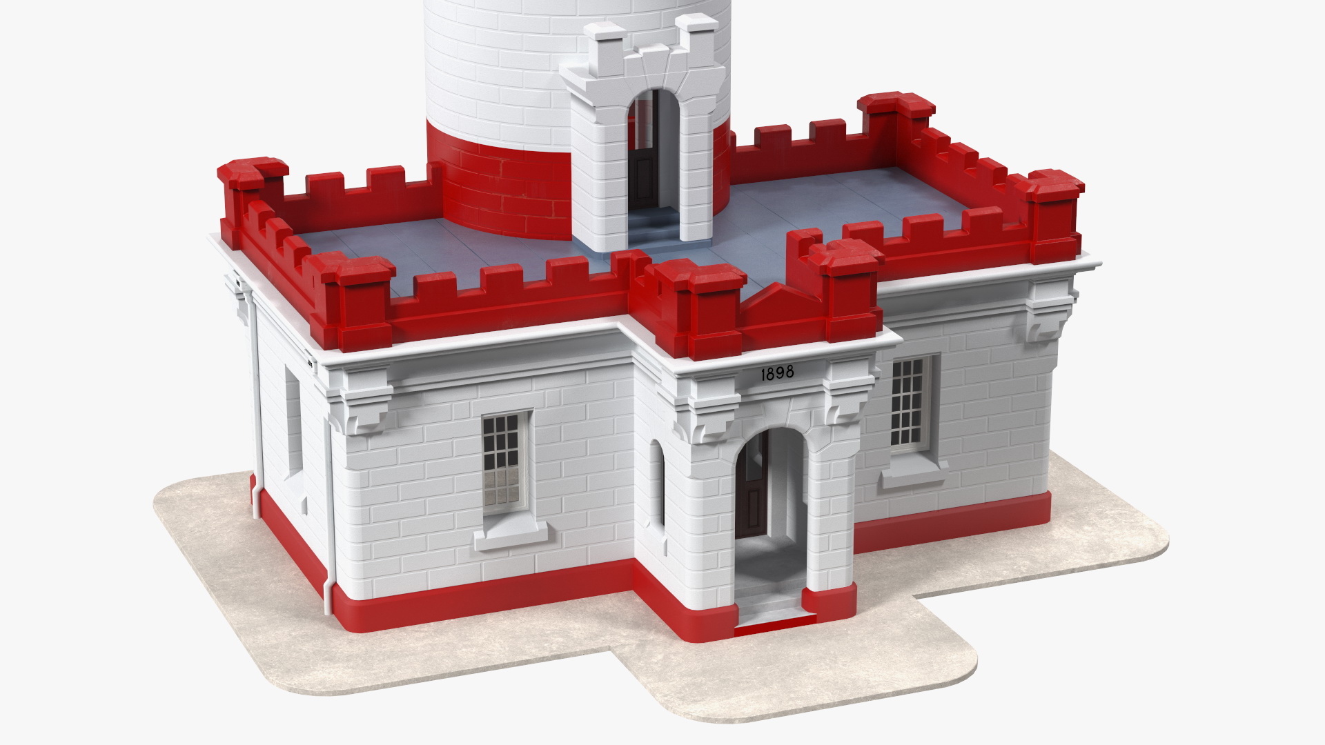 Point Perpendicular Lighthouse Red 3D model