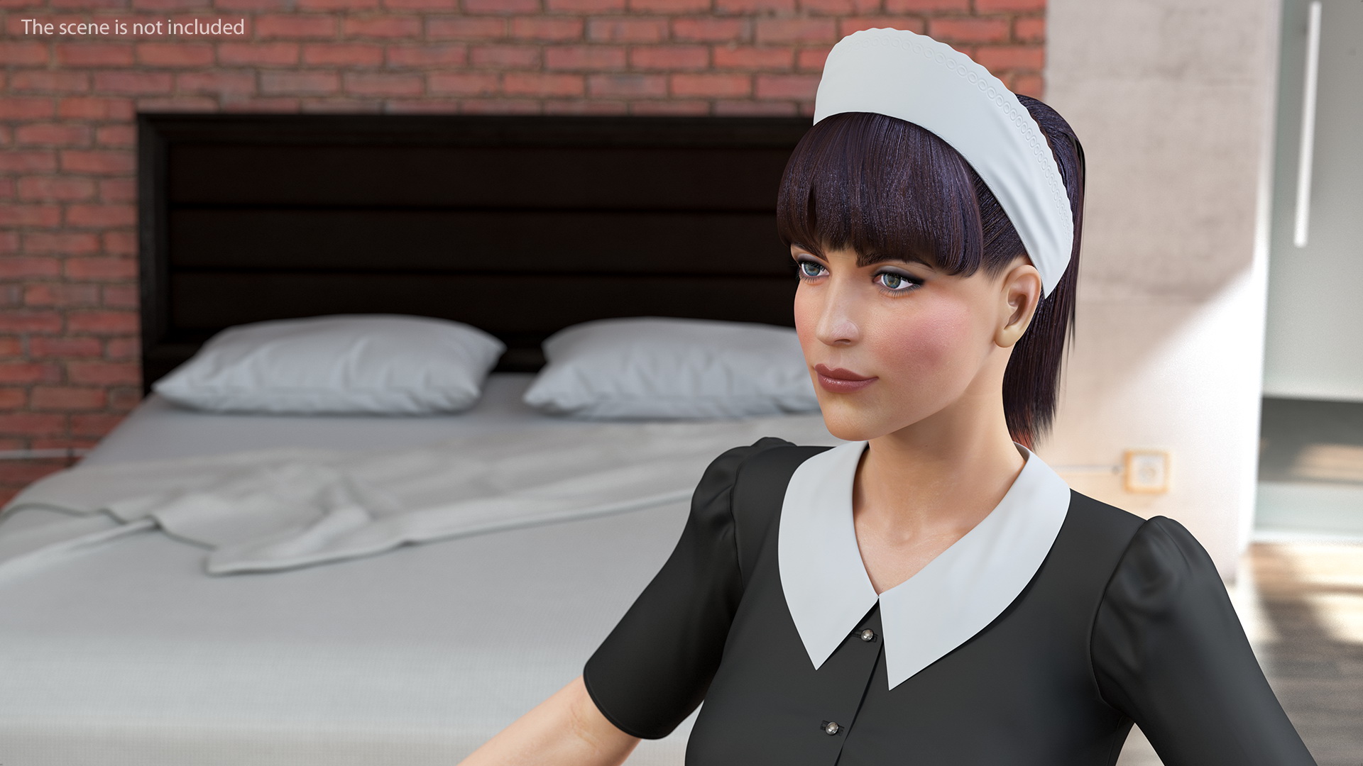 Housekeeping Maid T Pose 3D model
