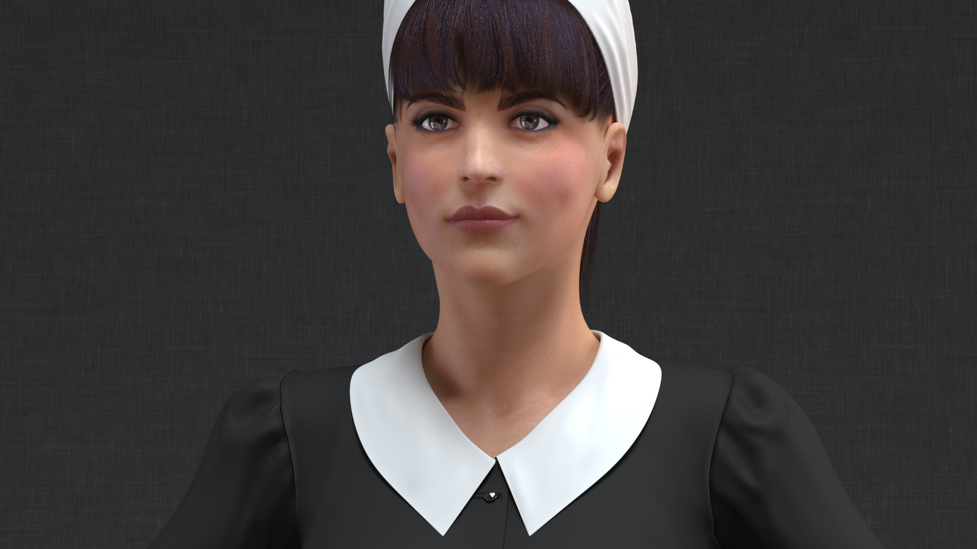 Housekeeping Maid T Pose 3D model