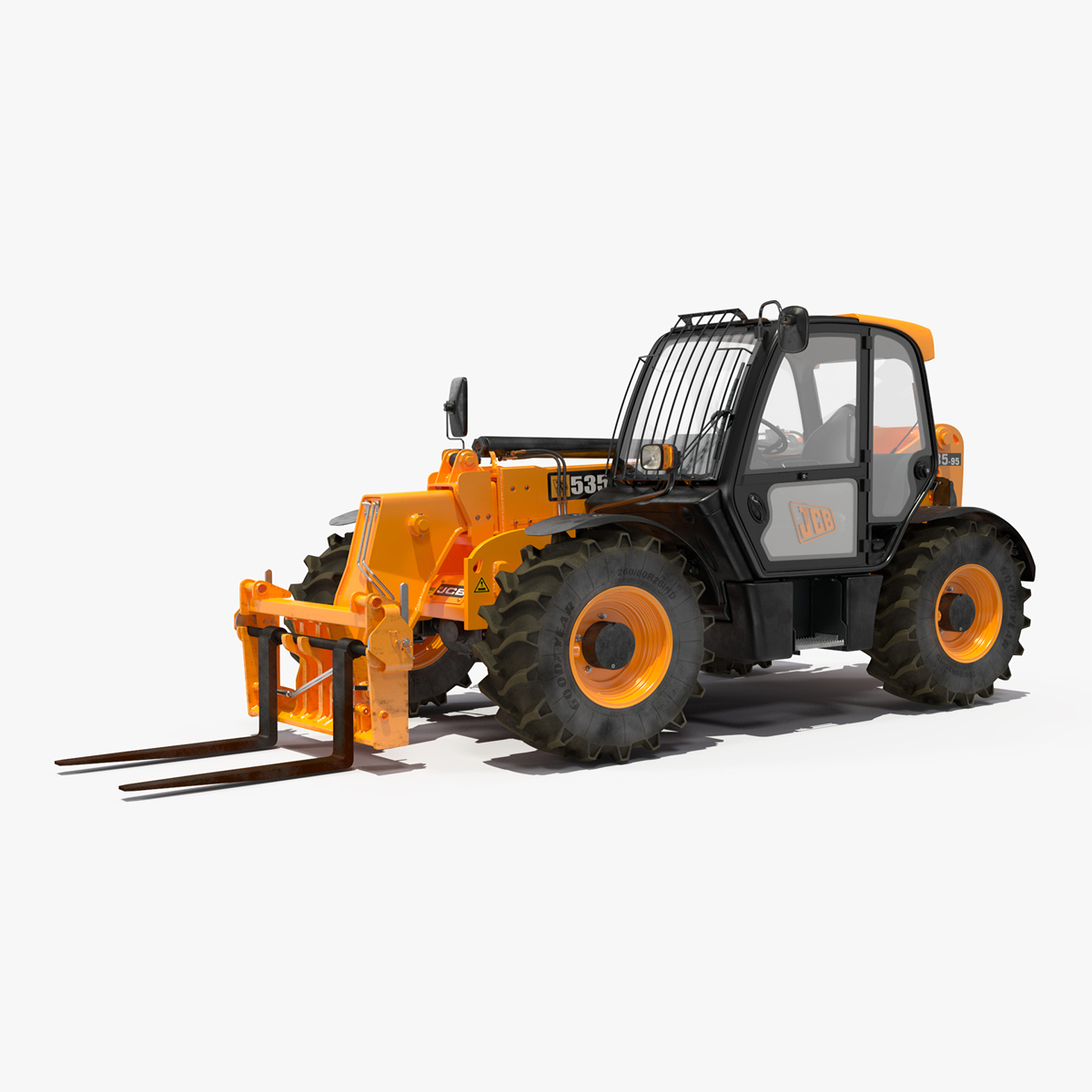 3D model Telescopic Handler JCB 535-95 Rigged for Cinema 4D
