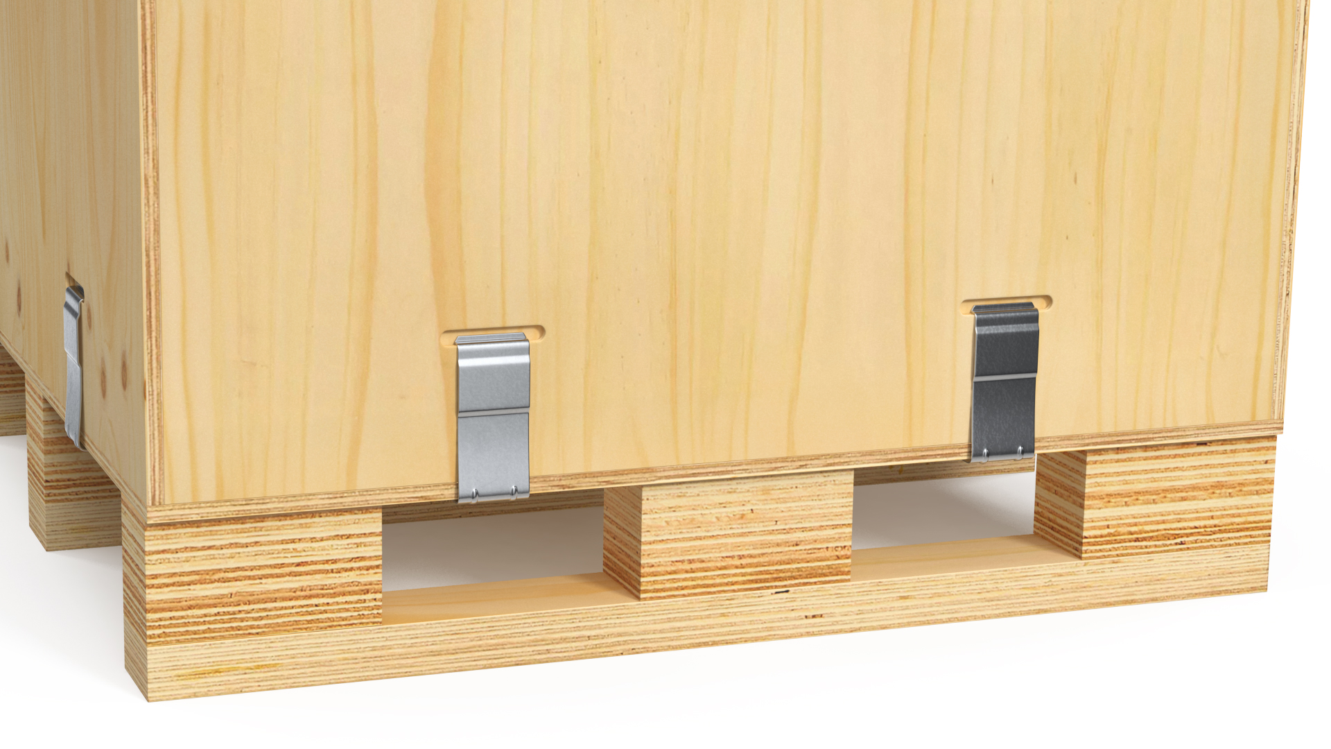 3D Wood Crate with Pallet Uline model