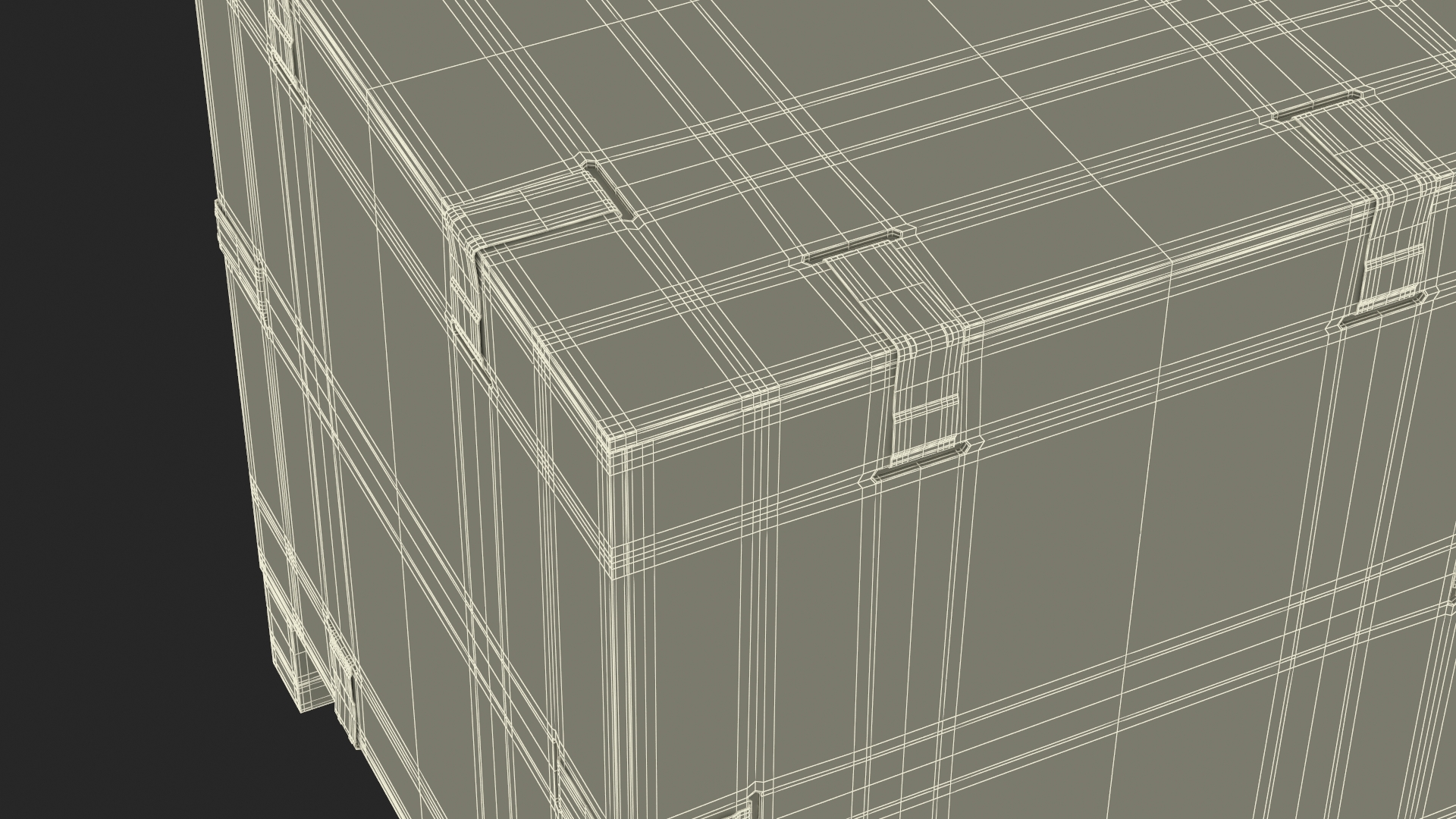 3D Wood Crate with Pallet Uline model