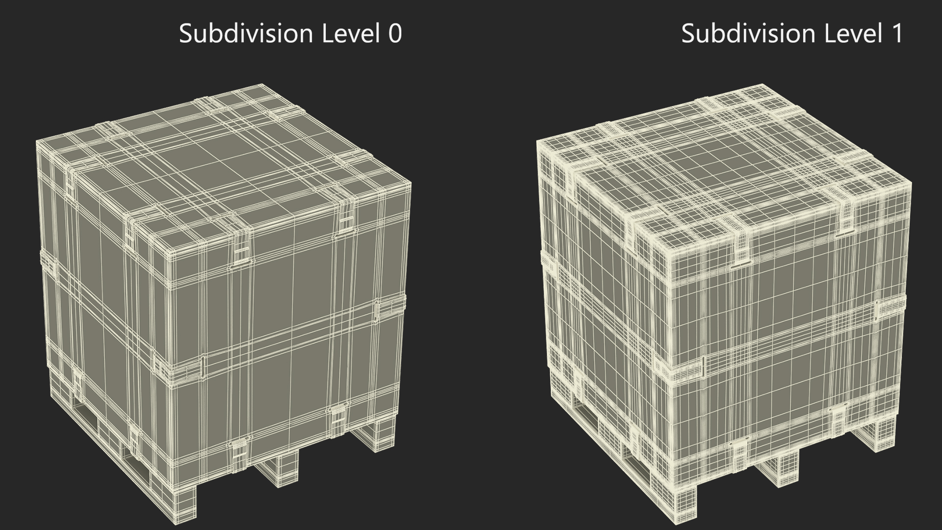 3D Wood Crate with Pallet Uline model