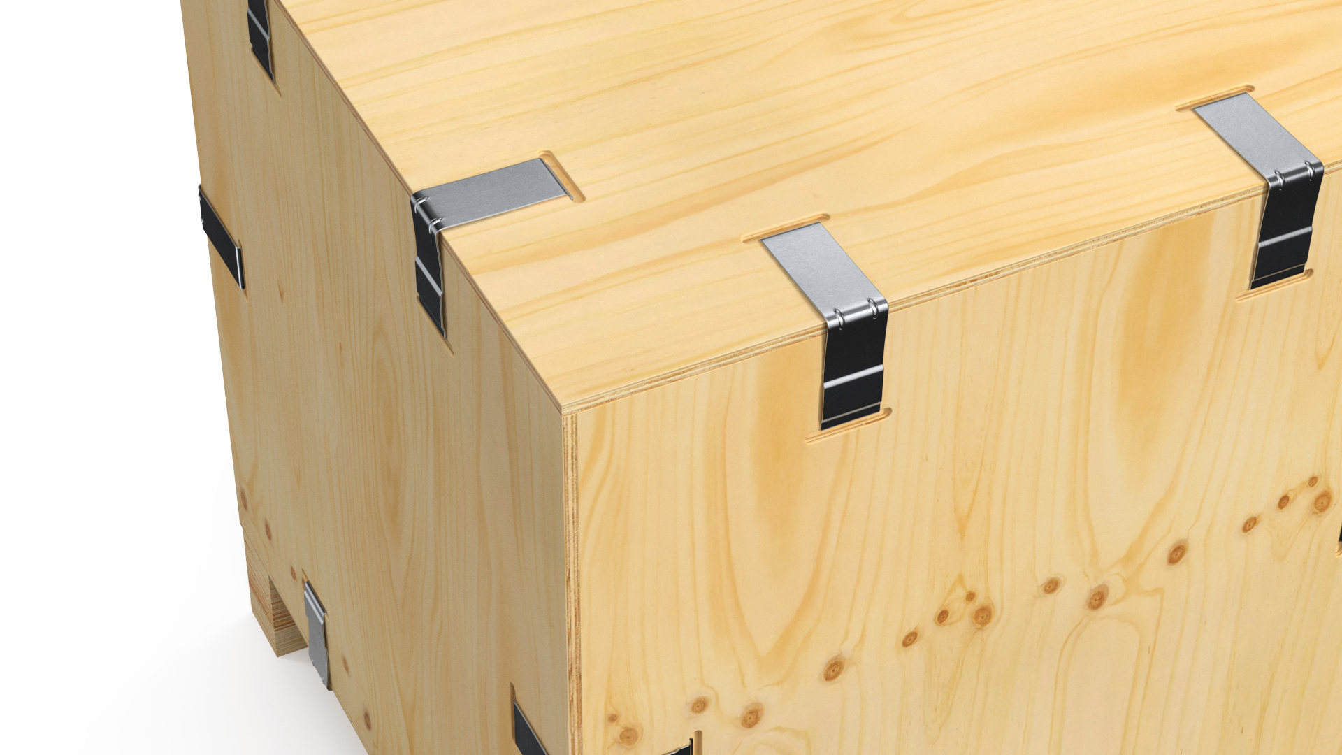 3D Wood Crate with Pallet Uline model