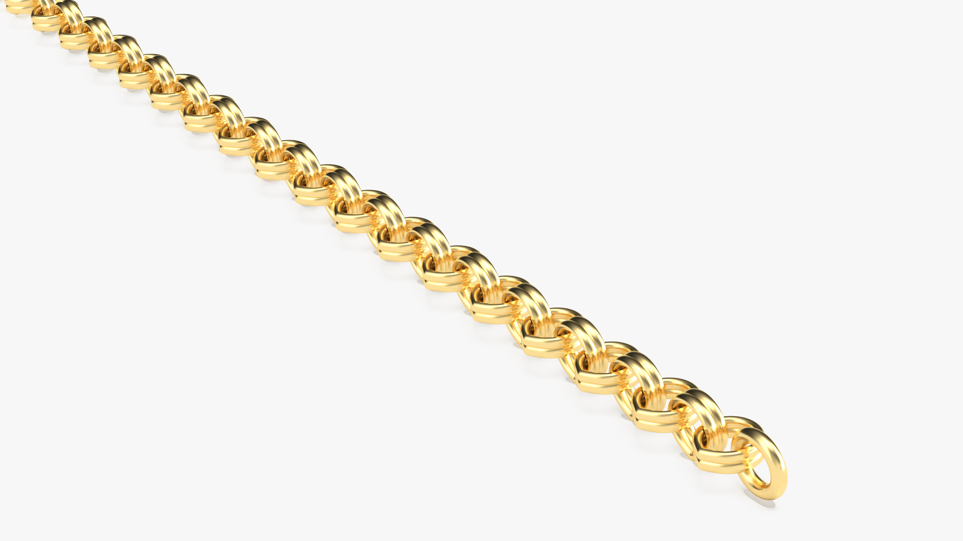 3D Rolo Jewelry Chain Gold model