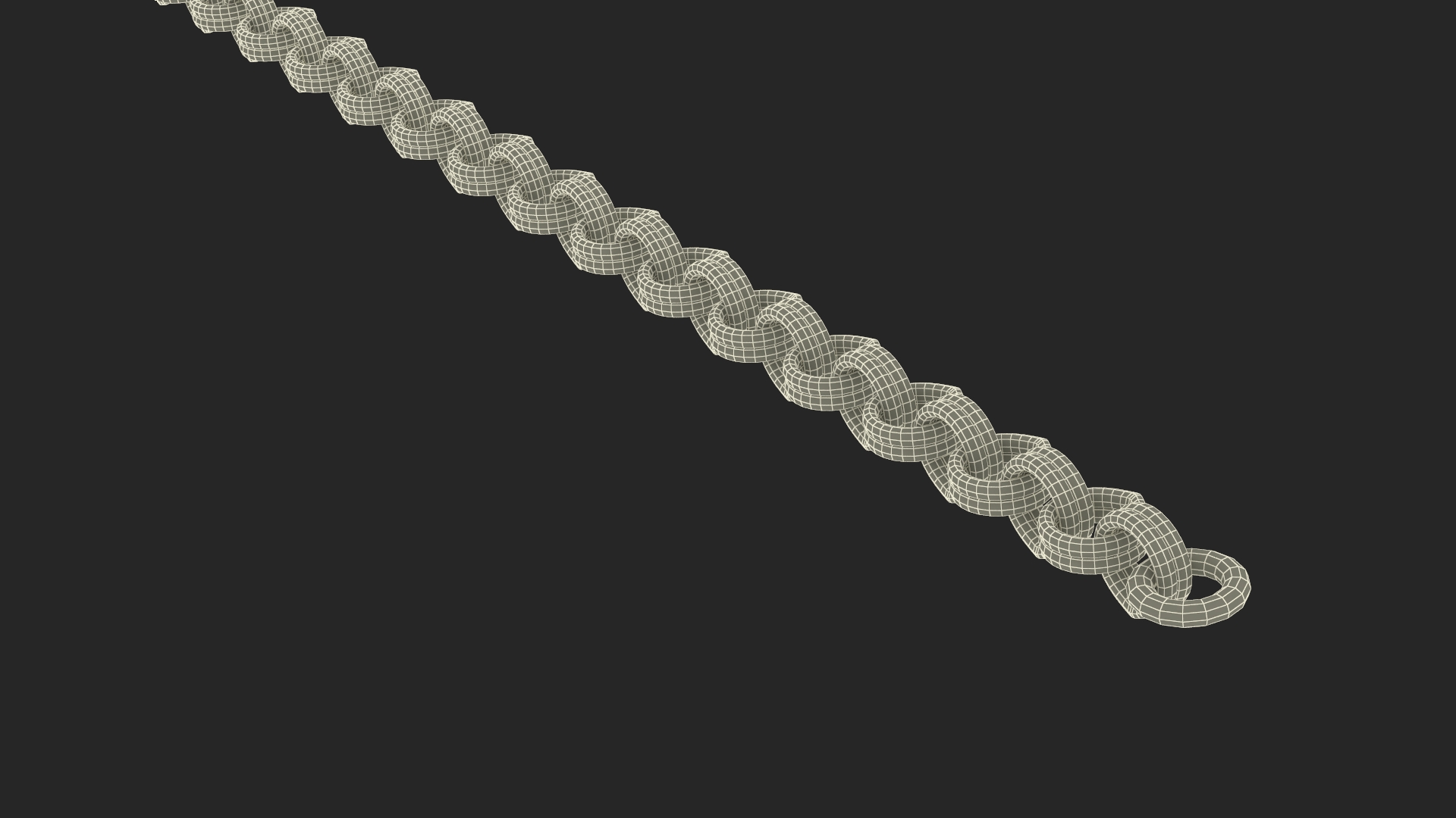3D Rolo Jewelry Chain Gold model