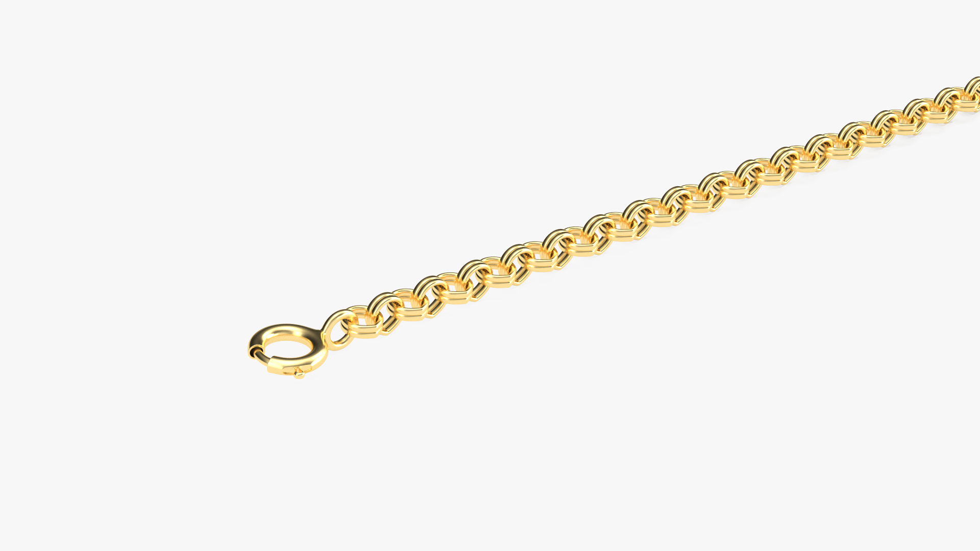 3D Rolo Jewelry Chain Gold model