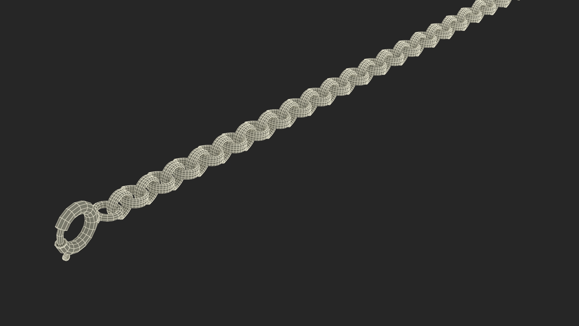 3D Rolo Jewelry Chain Gold model