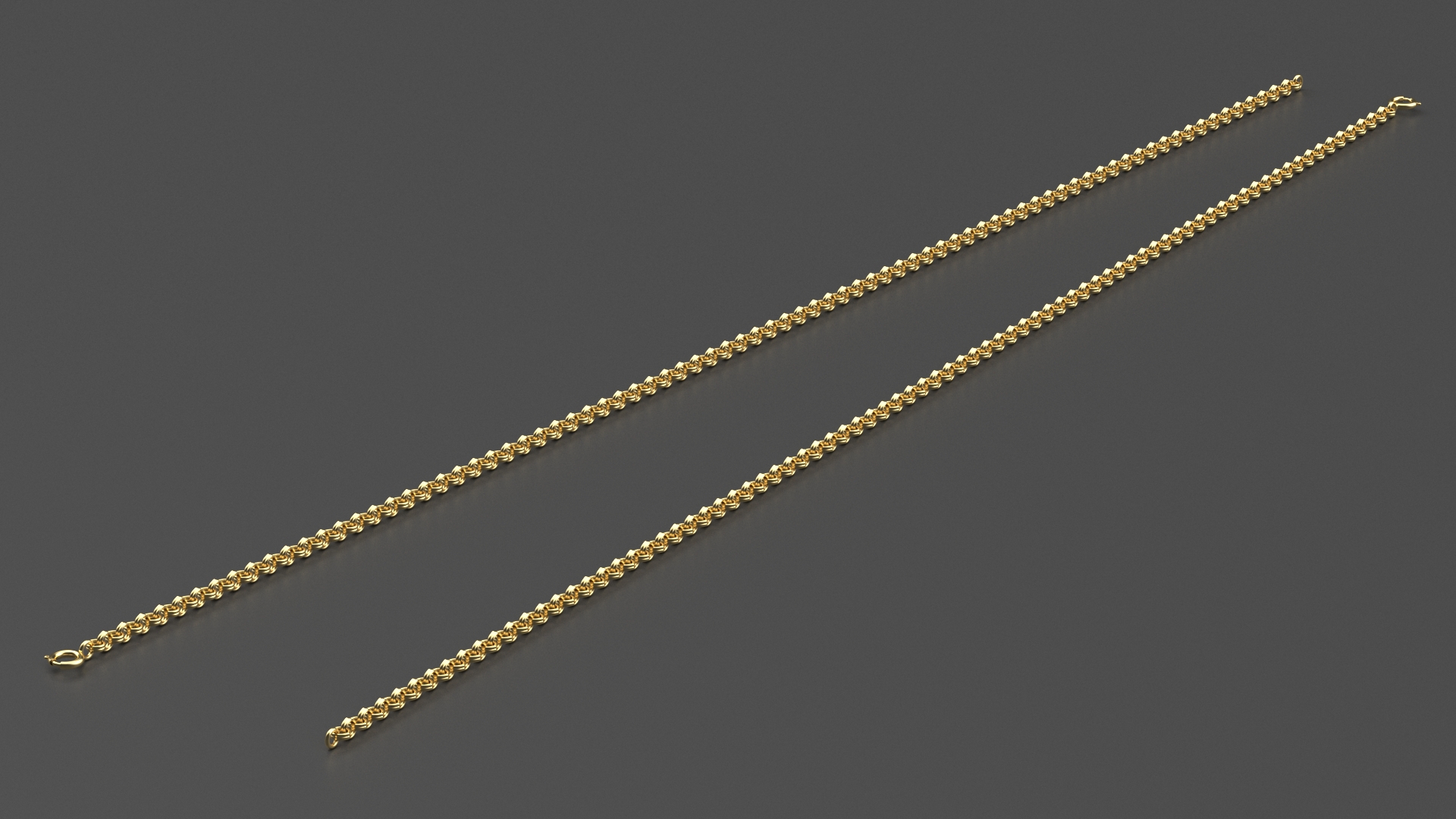 3D Rolo Jewelry Chain Gold model