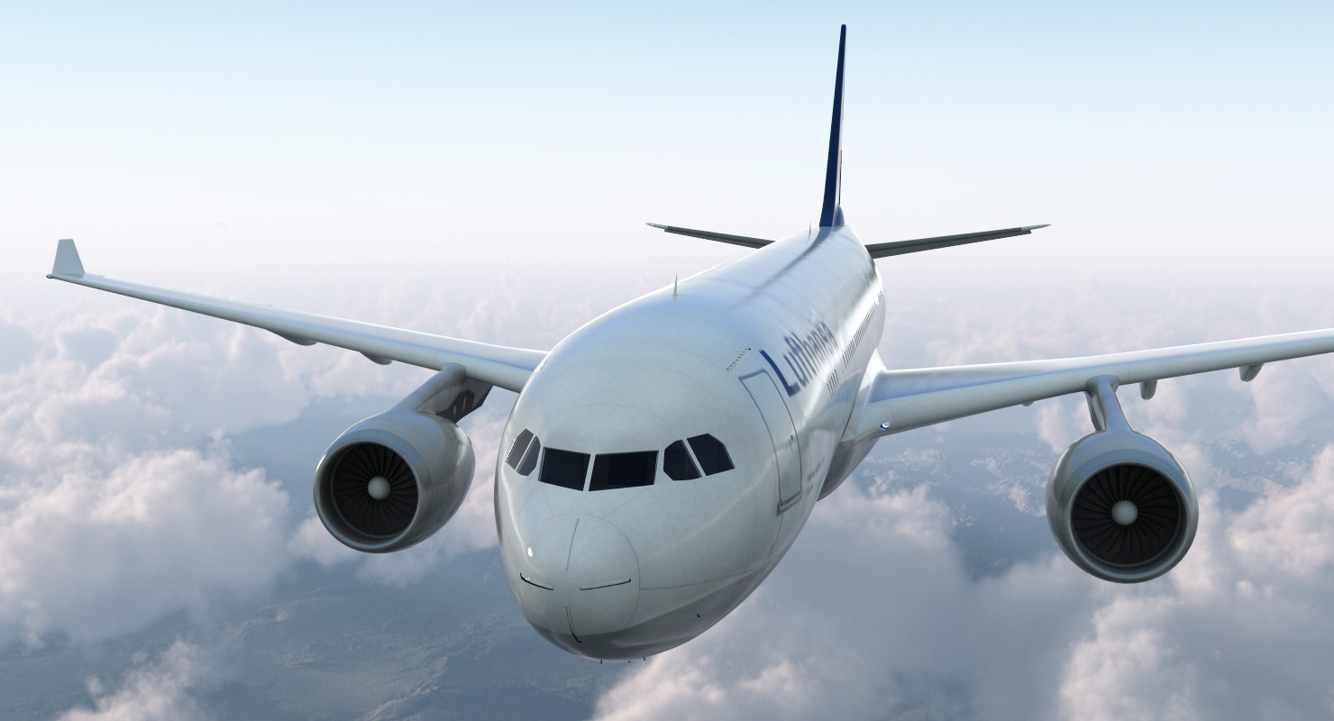Airbus A330 P2F Lufthansa Rigged 3D