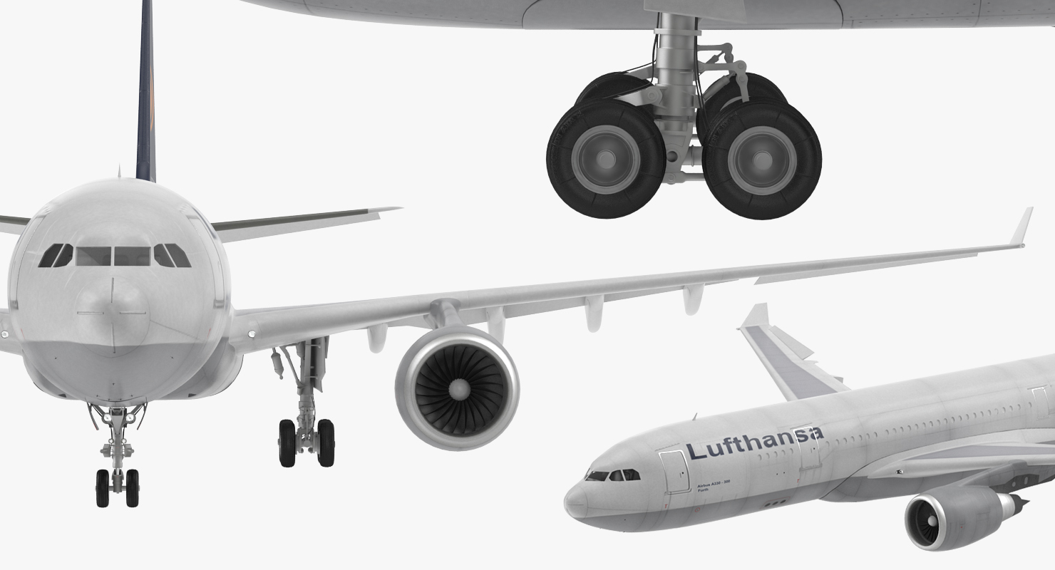 Airbus A330 P2F Lufthansa Rigged 3D