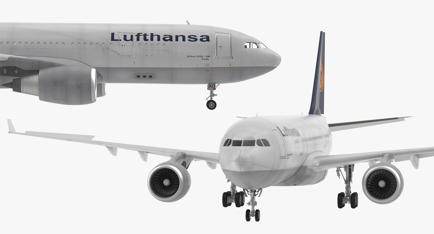 Airbus A330 P2F Lufthansa Rigged 3D
