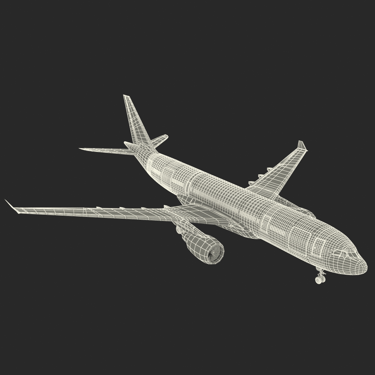 Airbus A330 P2F Lufthansa Rigged 3D