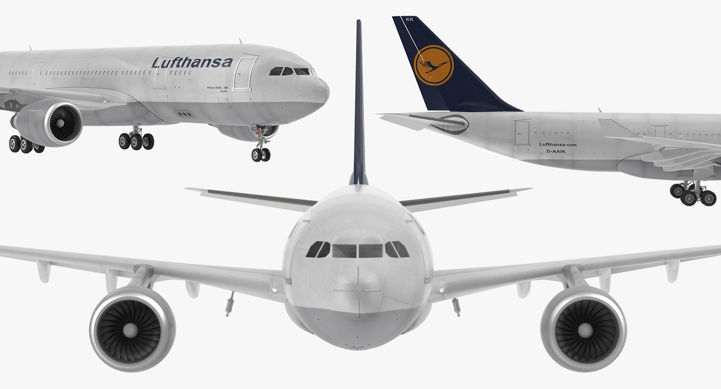 Airbus A330 P2F Lufthansa Rigged 3D
