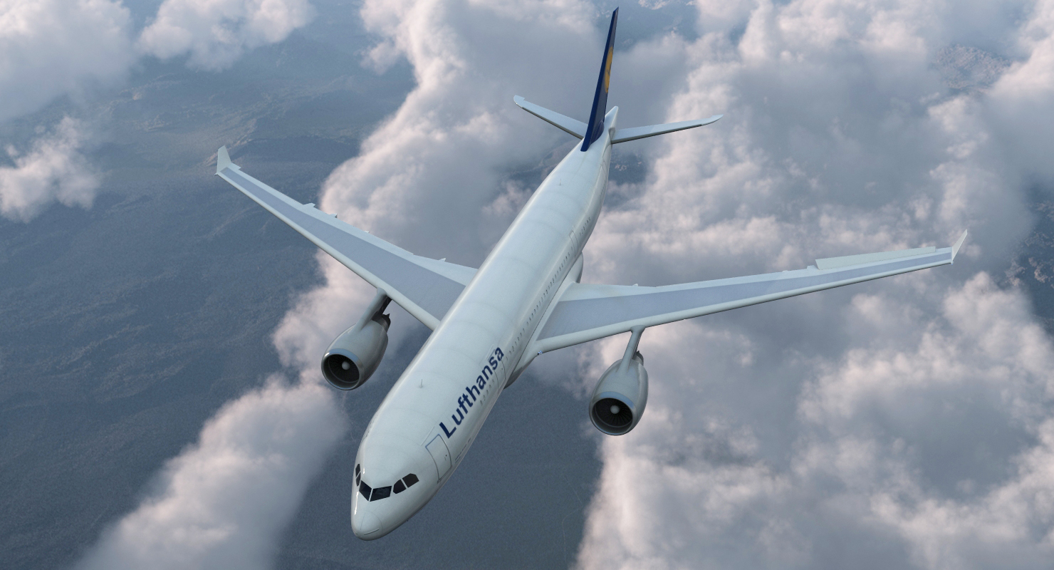 Airbus A330 P2F Lufthansa Rigged 3D