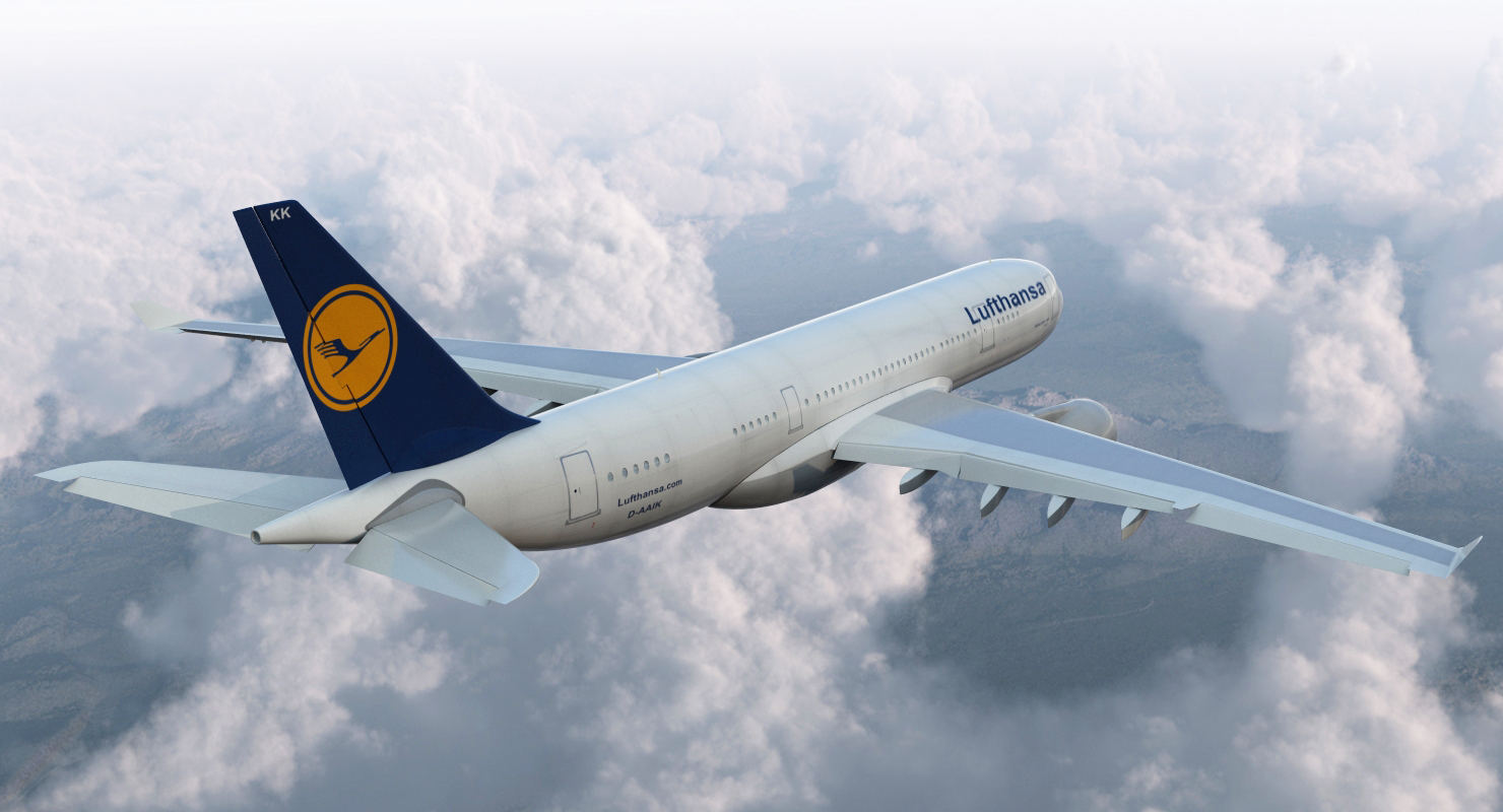 Airbus A330 P2F Lufthansa Rigged 3D