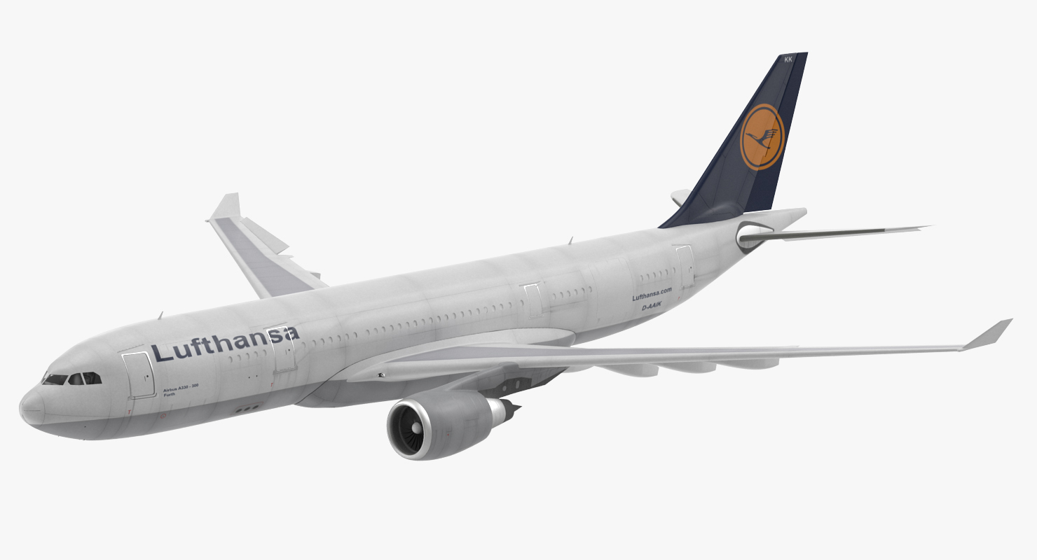 Airbus A330 P2F Lufthansa Rigged 3D