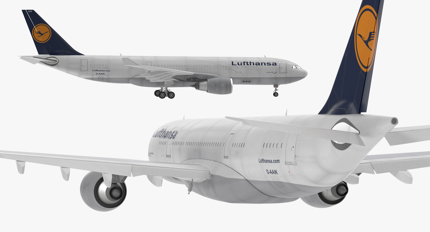 Airbus A330 P2F Lufthansa Rigged 3D