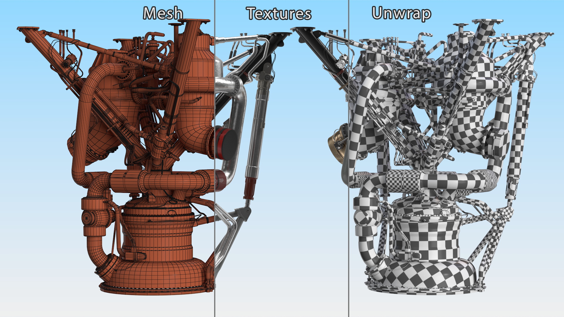 3D model Liquid Rocket Engine