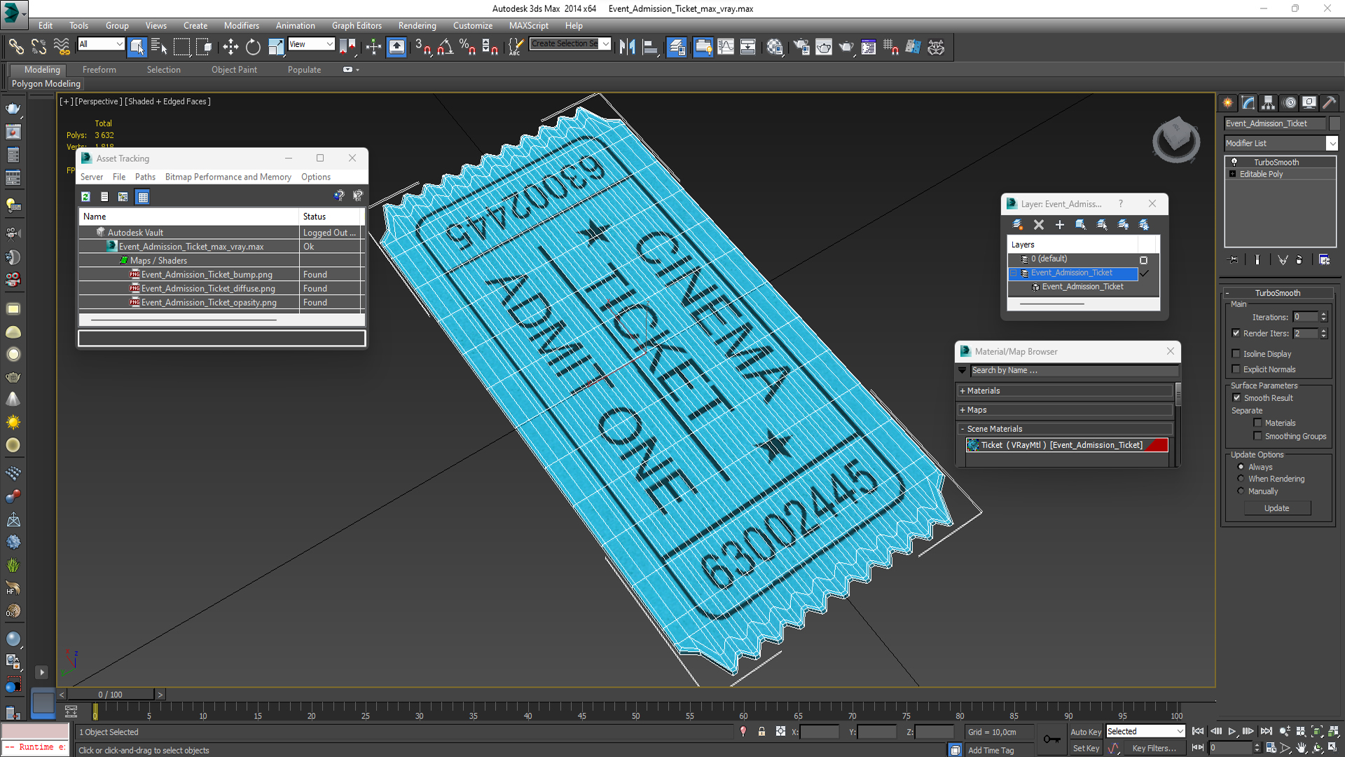 Event Admission Ticket 3D