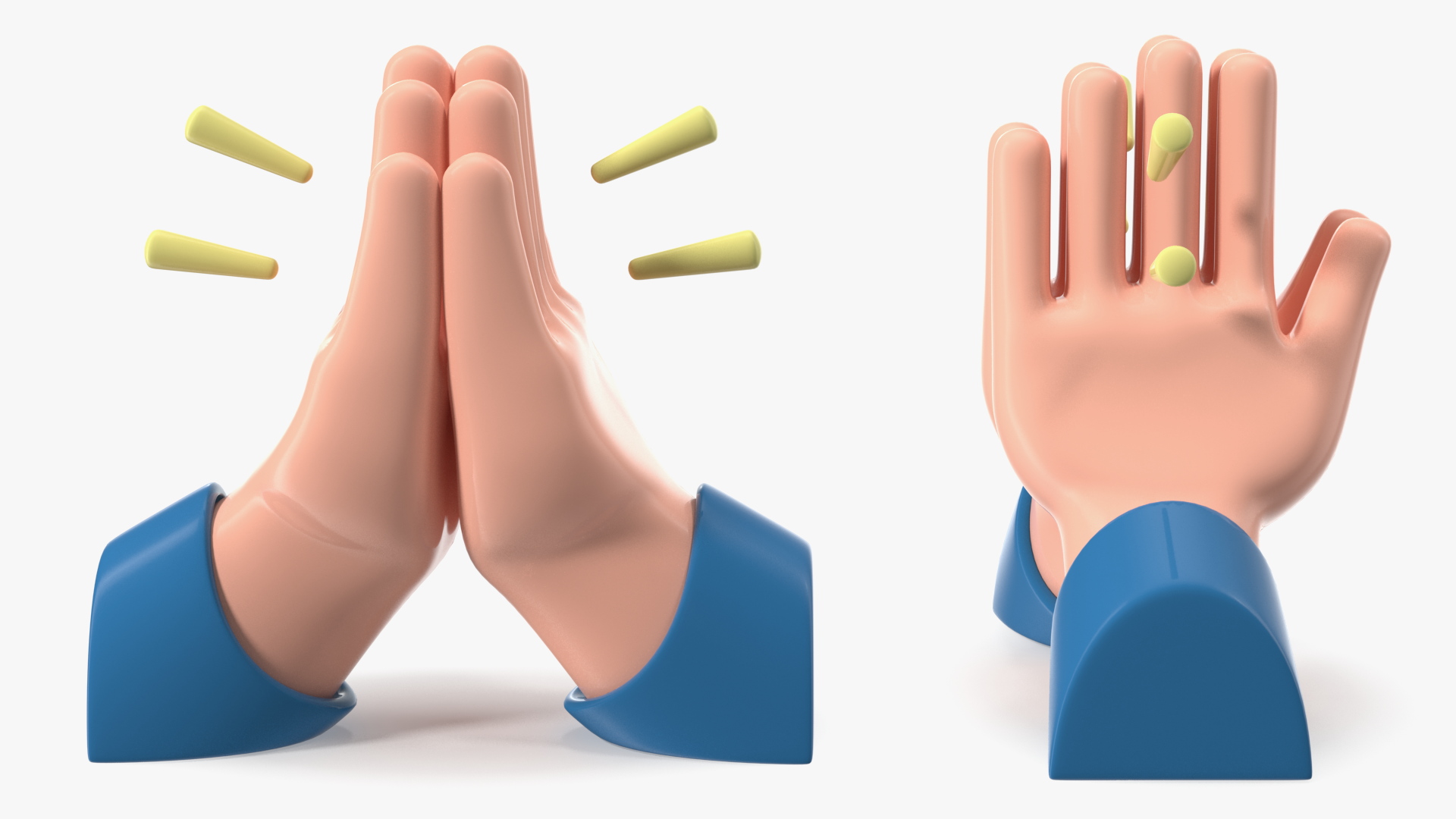 3D Folded Hands Emoji model