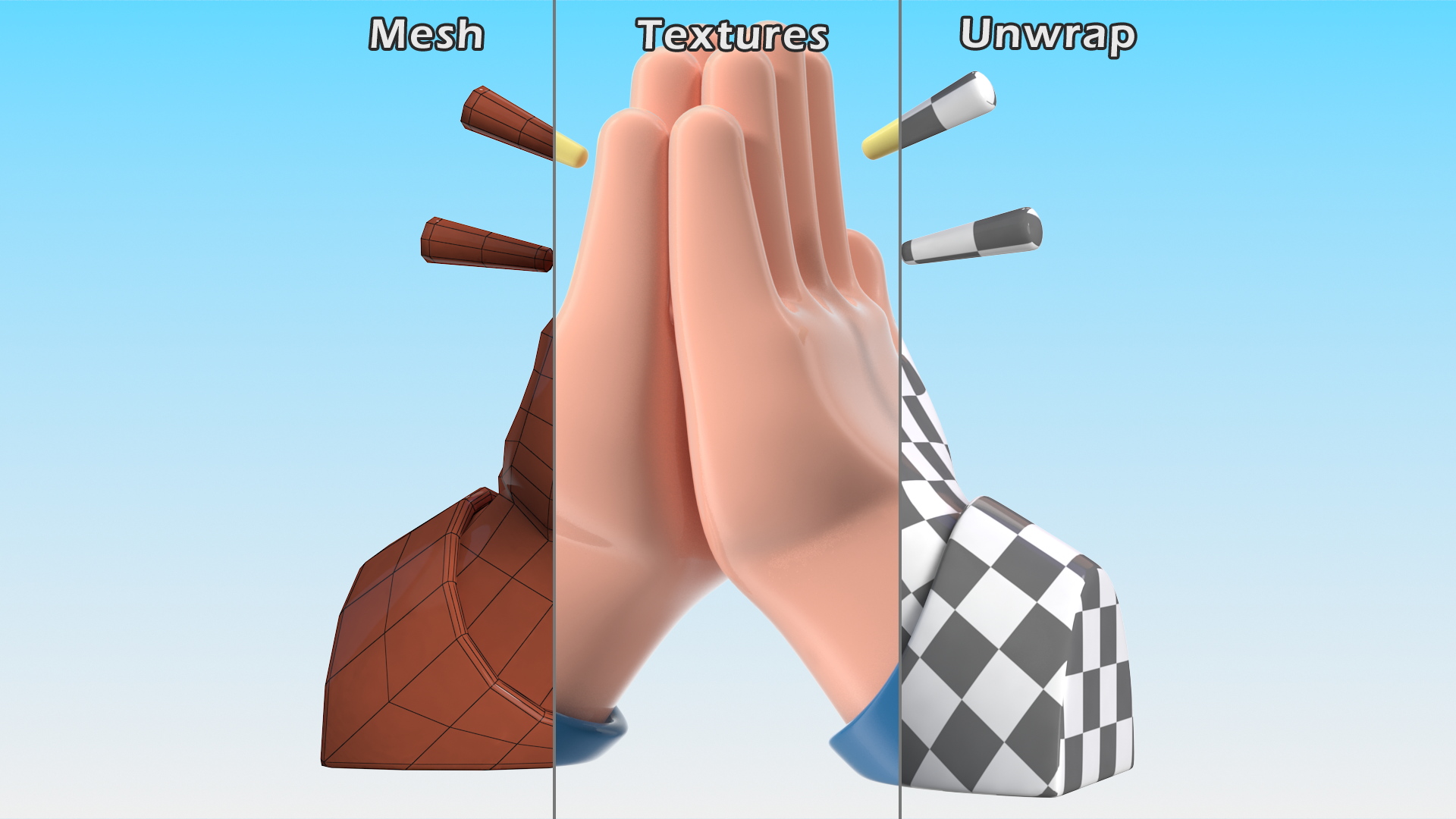 3D Folded Hands Emoji model