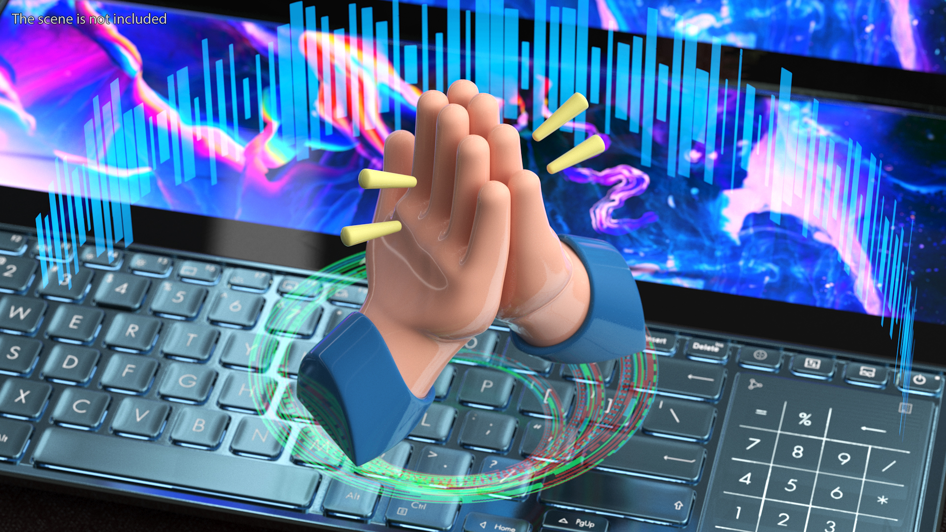 3D Folded Hands Emoji model