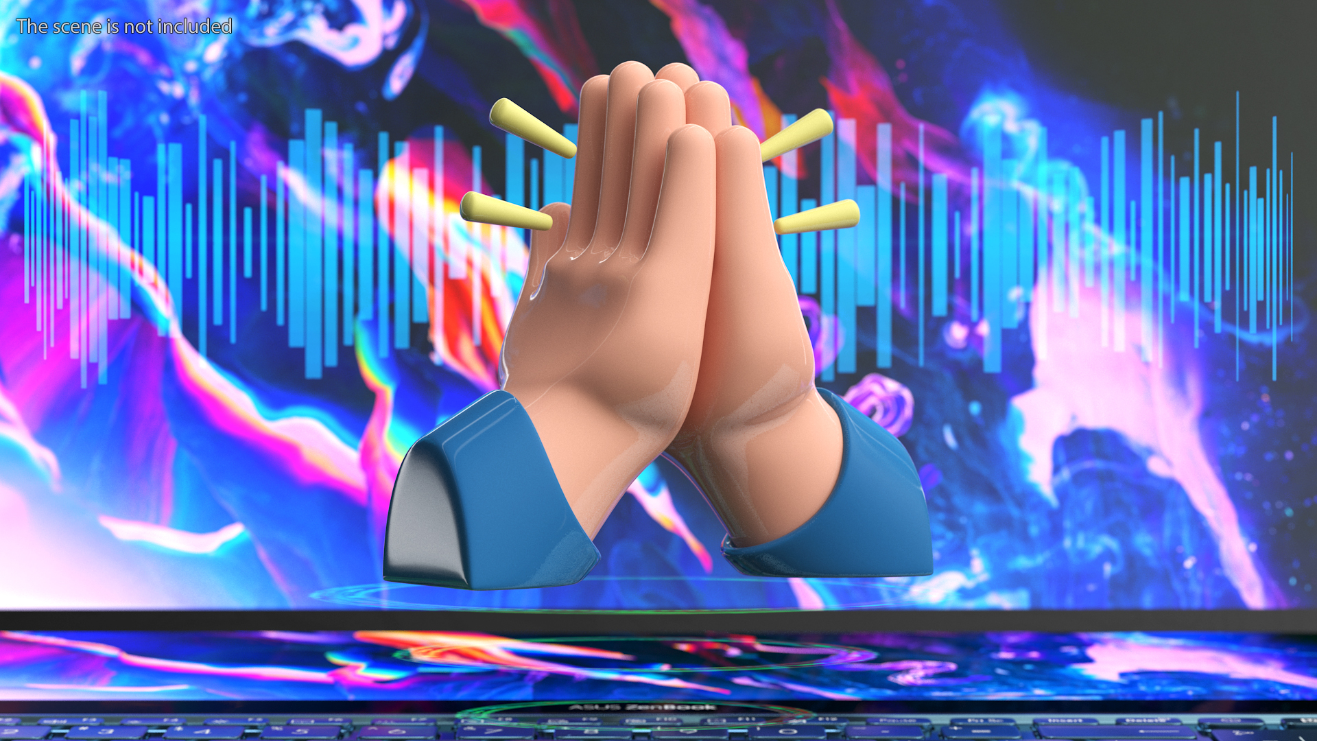 3D Folded Hands Emoji model