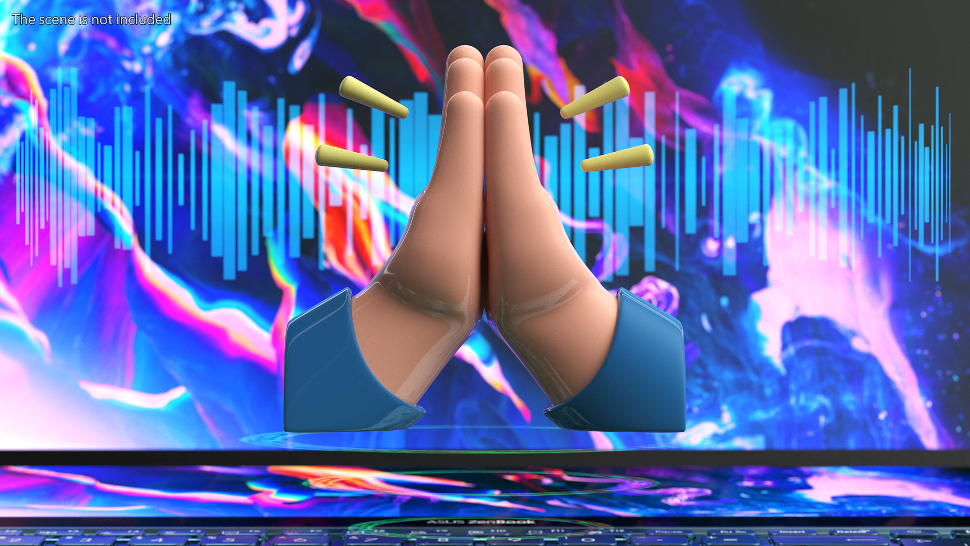 3D Folded Hands Emoji model