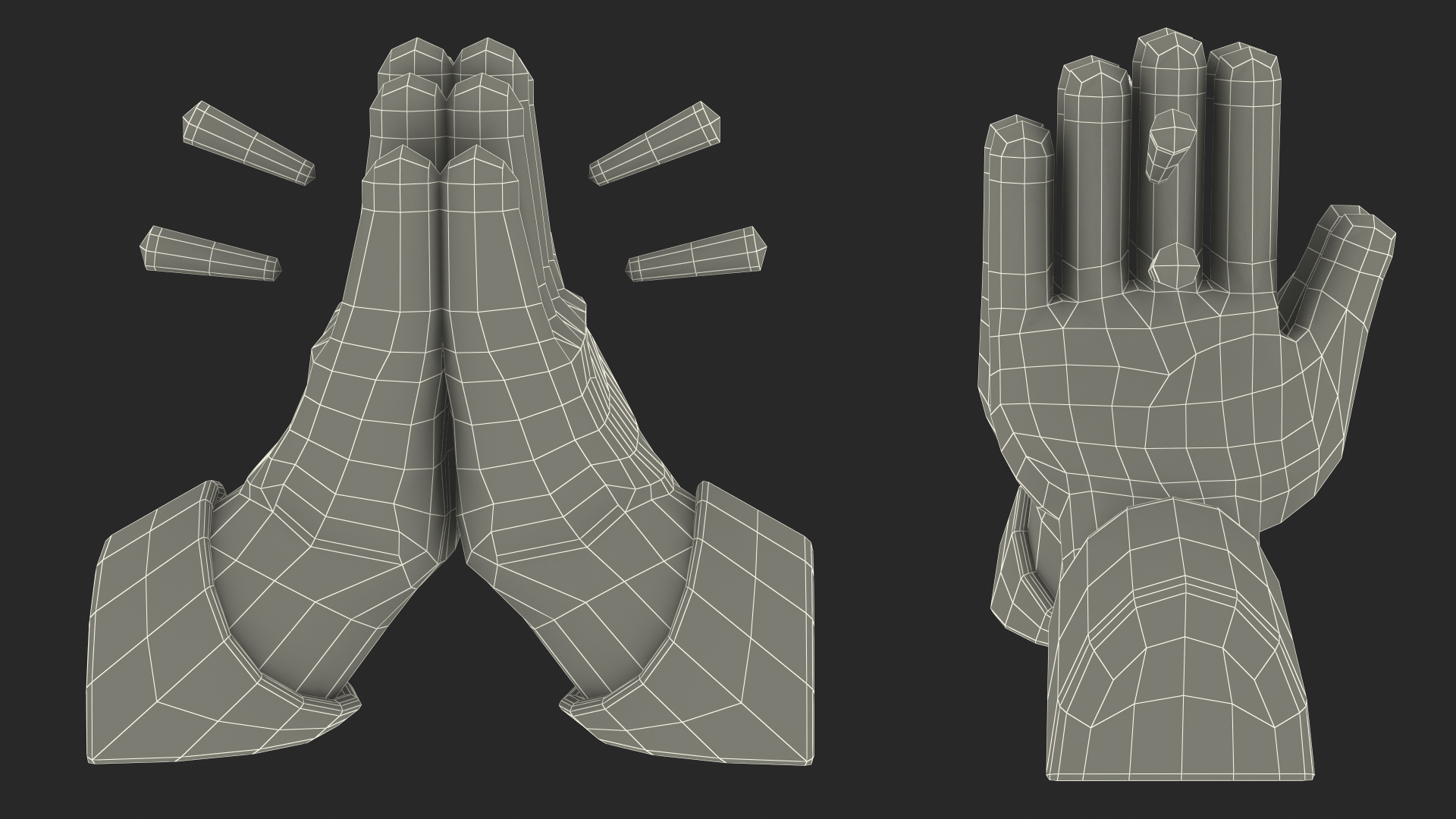 3D Folded Hands Emoji model