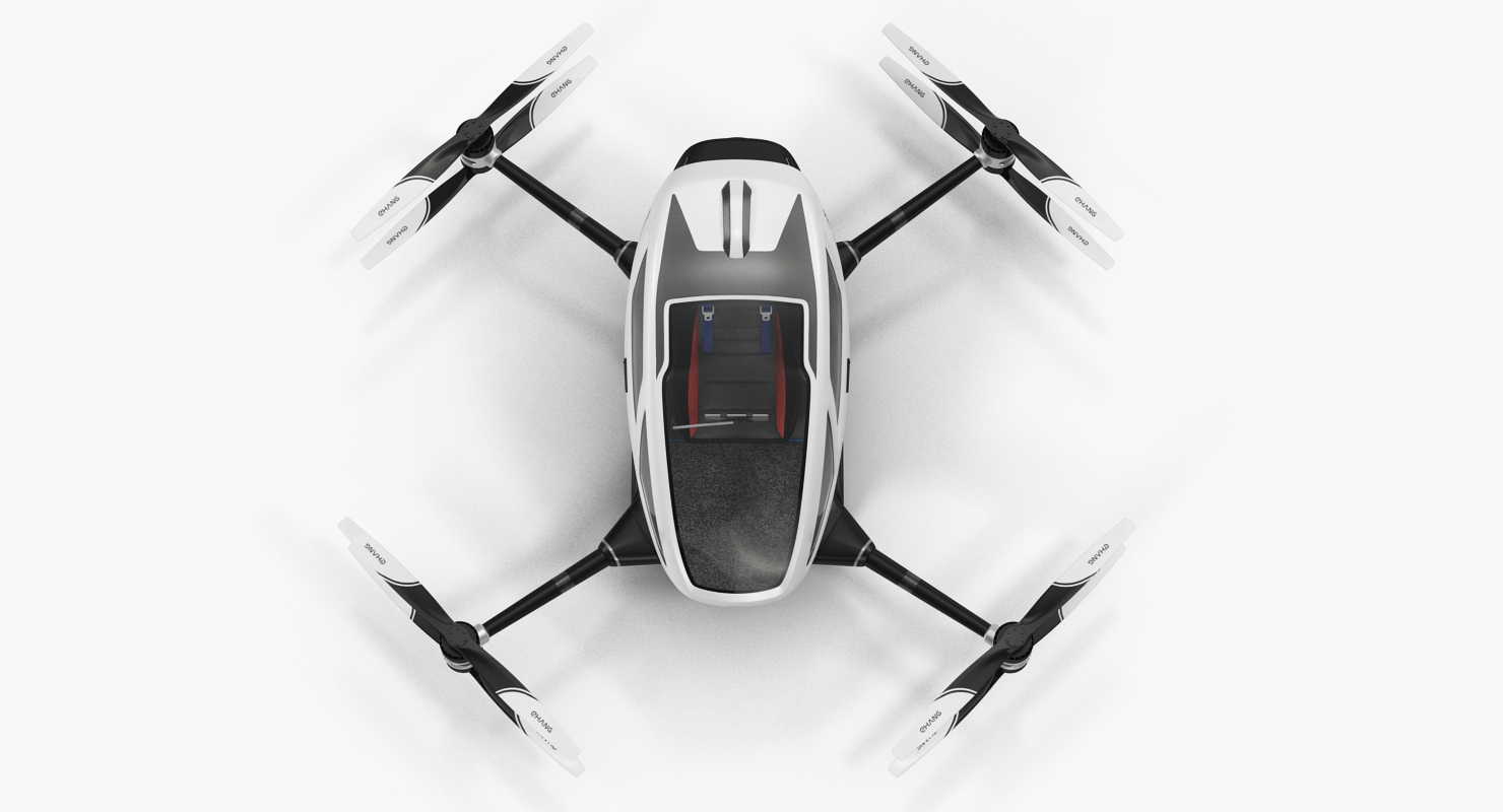 Autonomous Aerial Vehicle Ehang 184 Rigged 3D