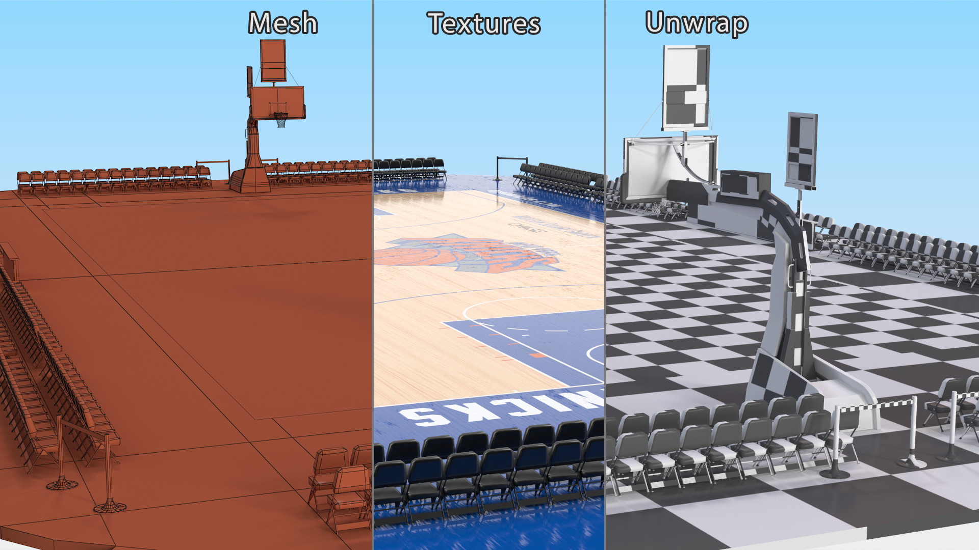 Basketball Court New York Knicks 3D