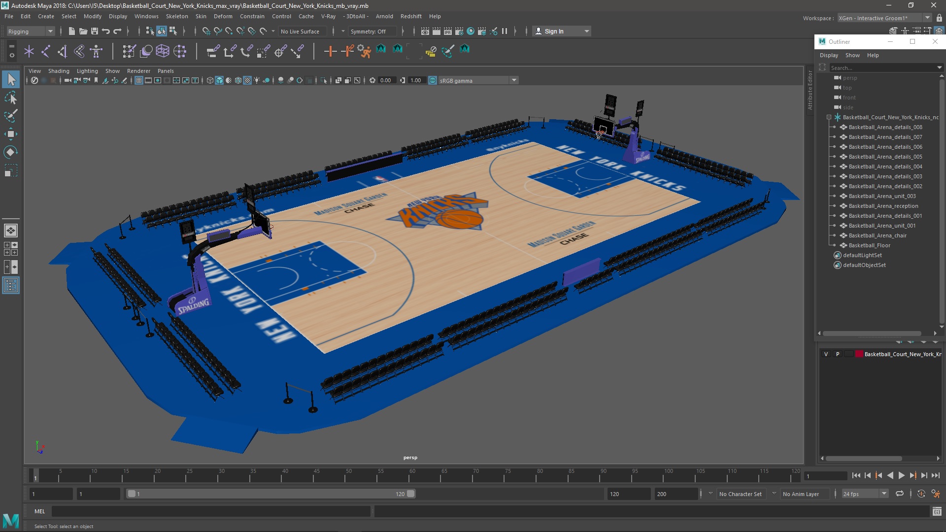 Basketball Court New York Knicks 3D