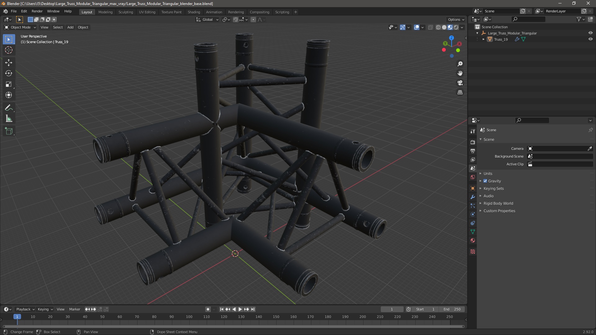 3D model Large Truss Modular Triangular