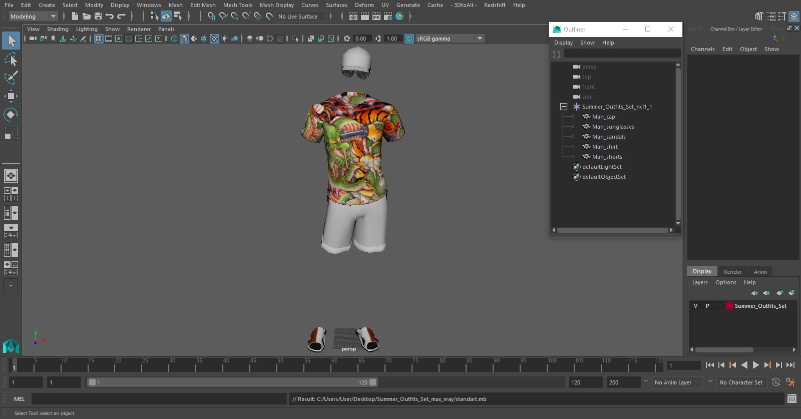 3D Summer Outfits Set model