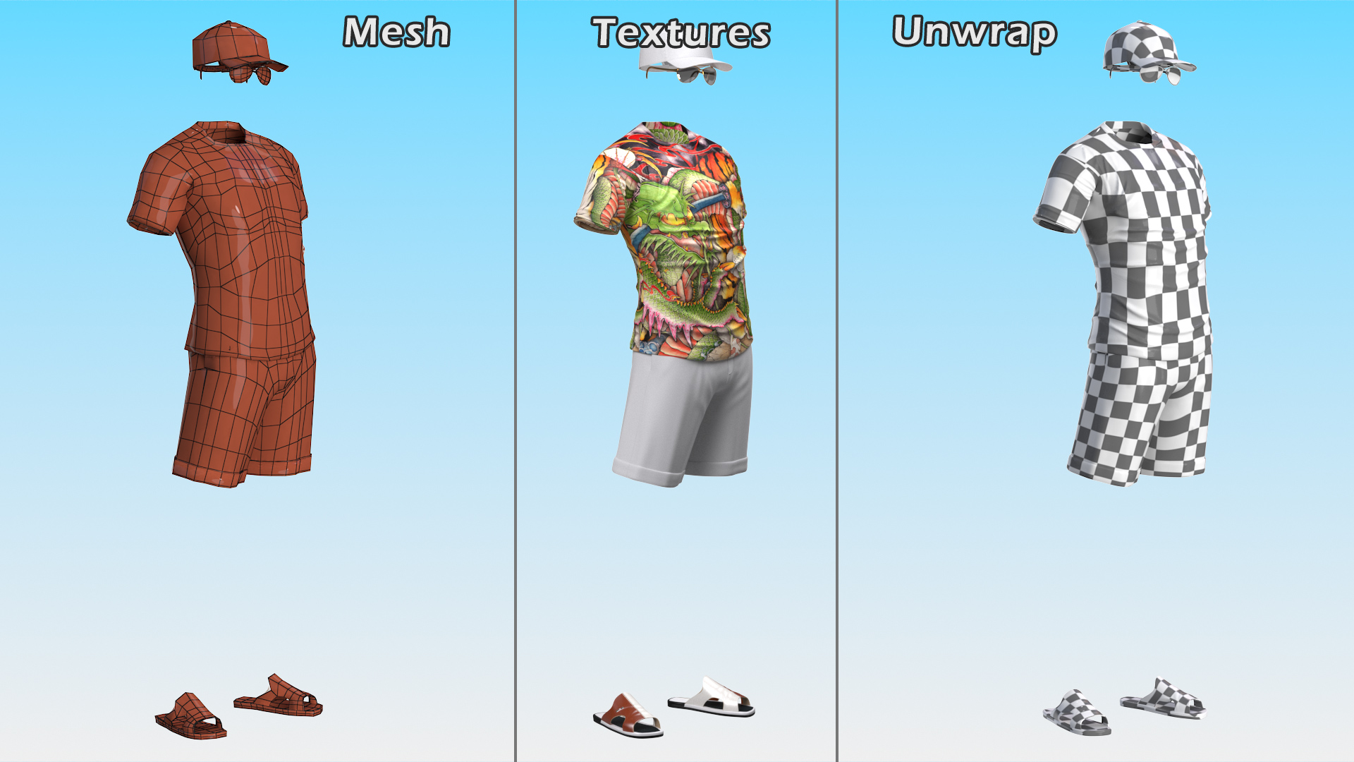 3D Summer Outfits Set model