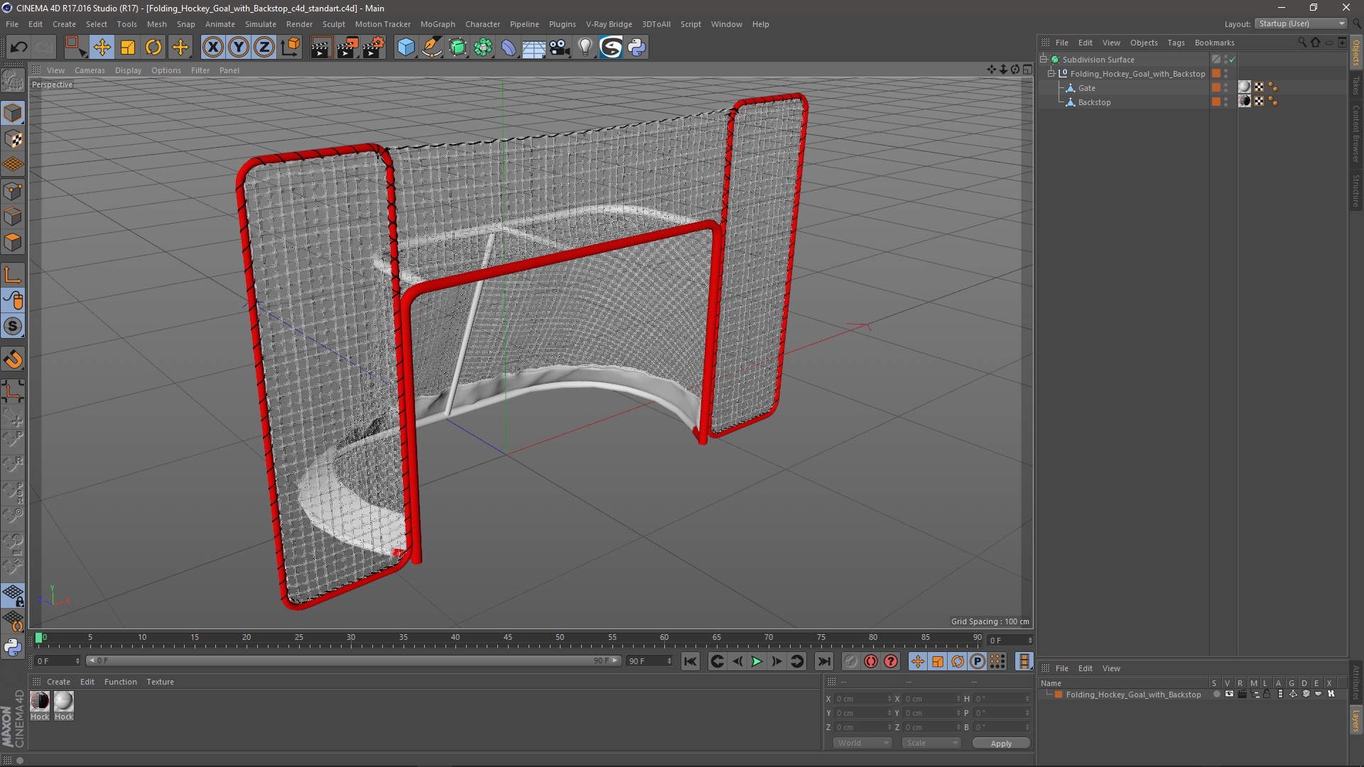 3D Folding Hockey Goal with Backstop model