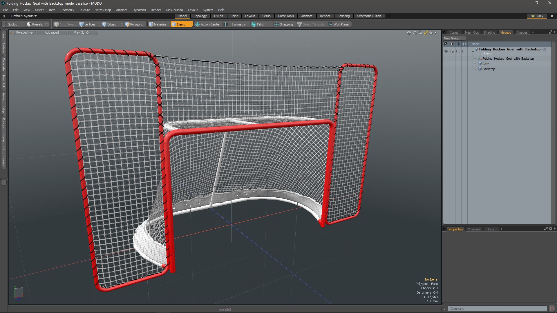 3D Folding Hockey Goal with Backstop model
