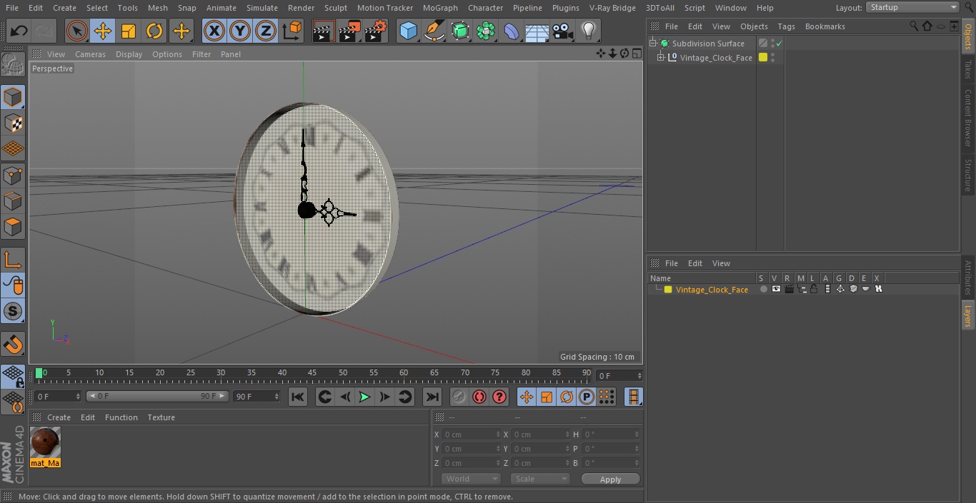 3D Vintage Clock Face model