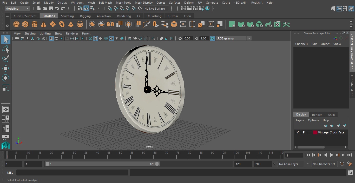 3D Vintage Clock Face model