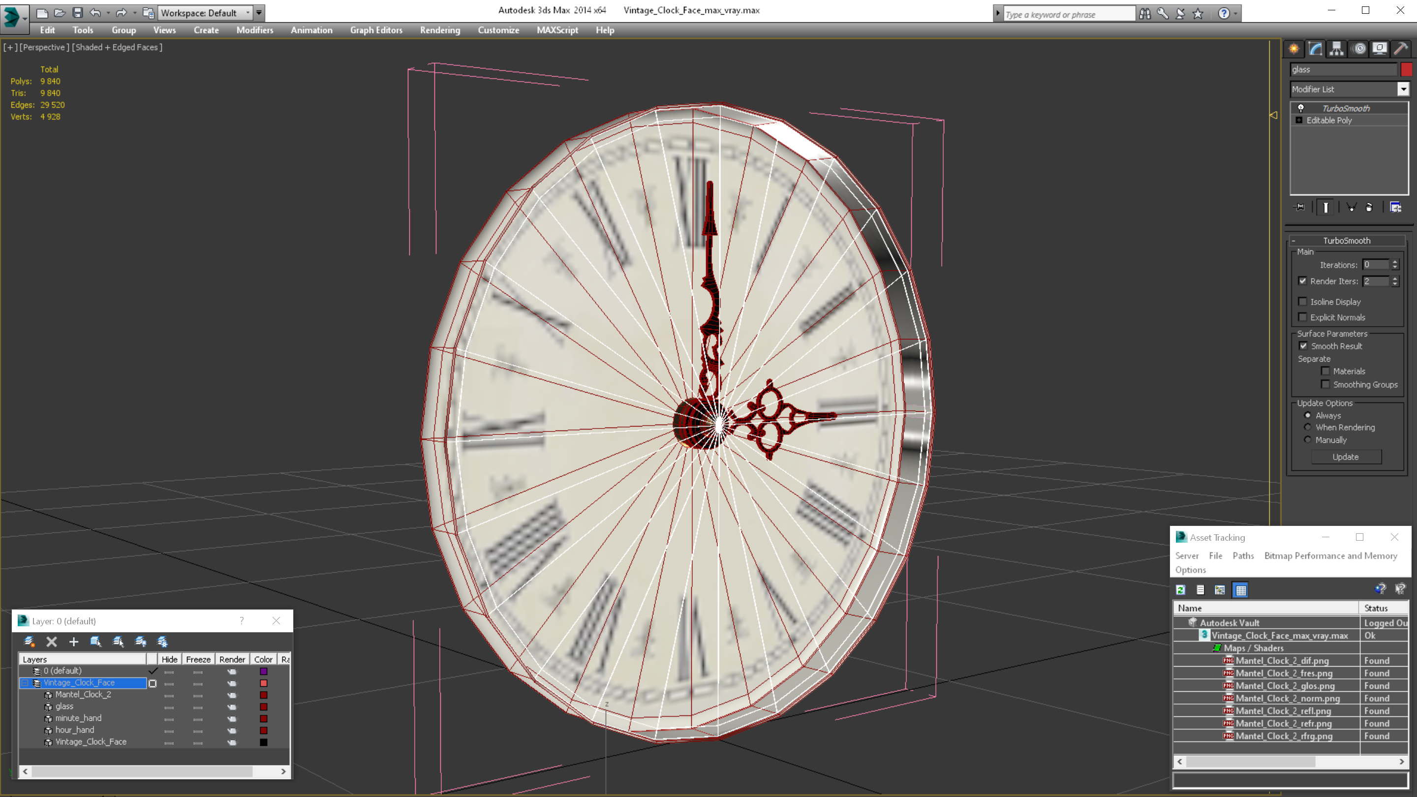 3D Vintage Clock Face model