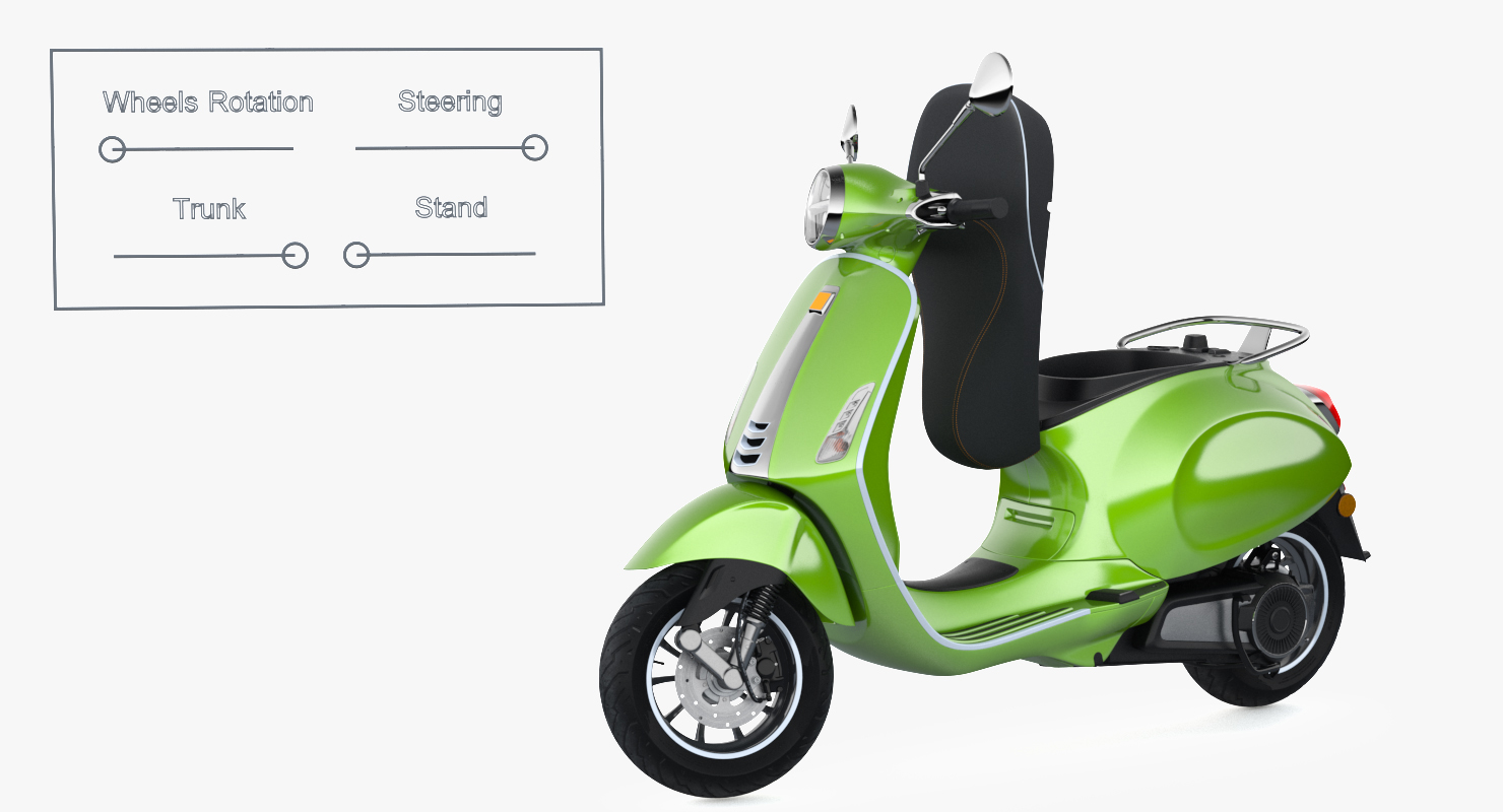 3D Electric Scooter Rigged model