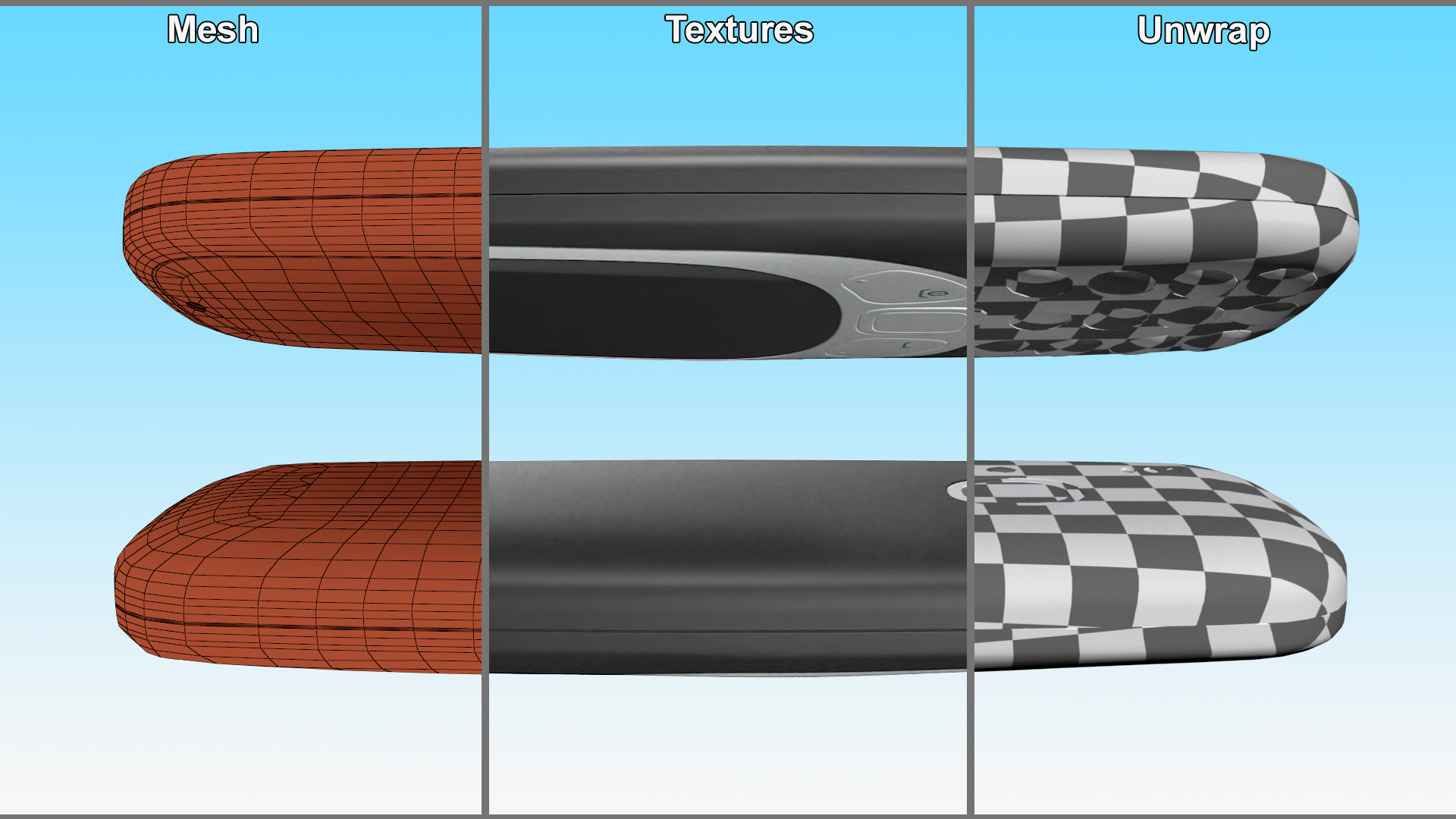 Modern Push-button Telephone Black 3D model
