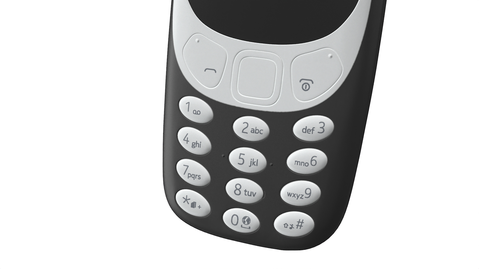 Modern Push-button Telephone Black 3D model