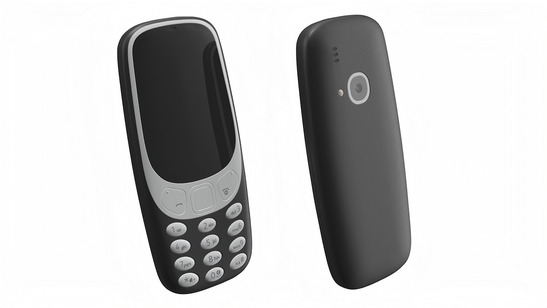 Modern Push-button Telephone Black 3D model