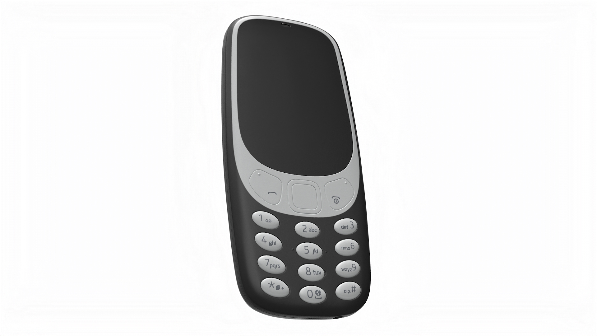 Modern Push-button Telephone Black 3D model