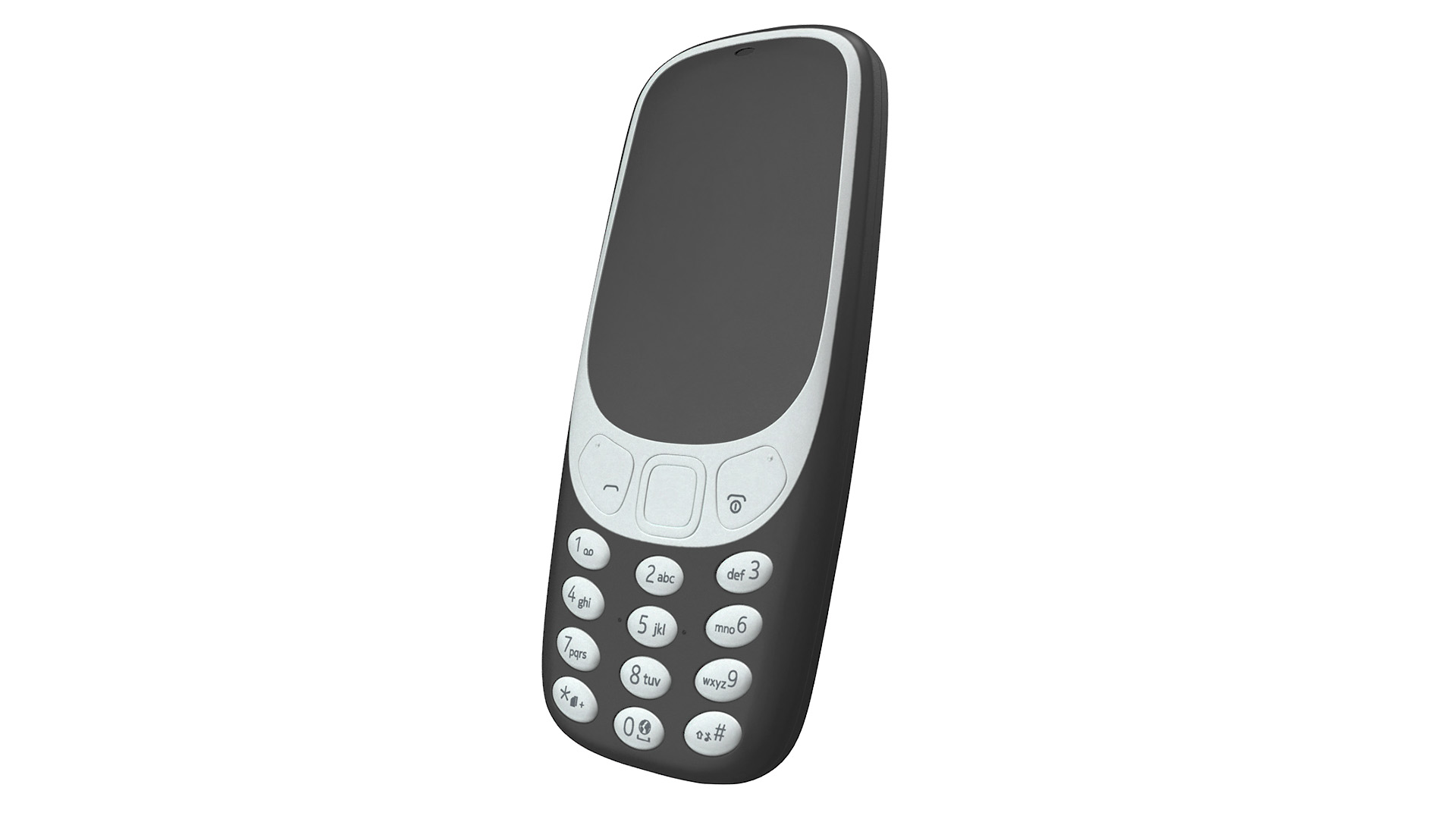Modern Push-button Telephone Black 3D model